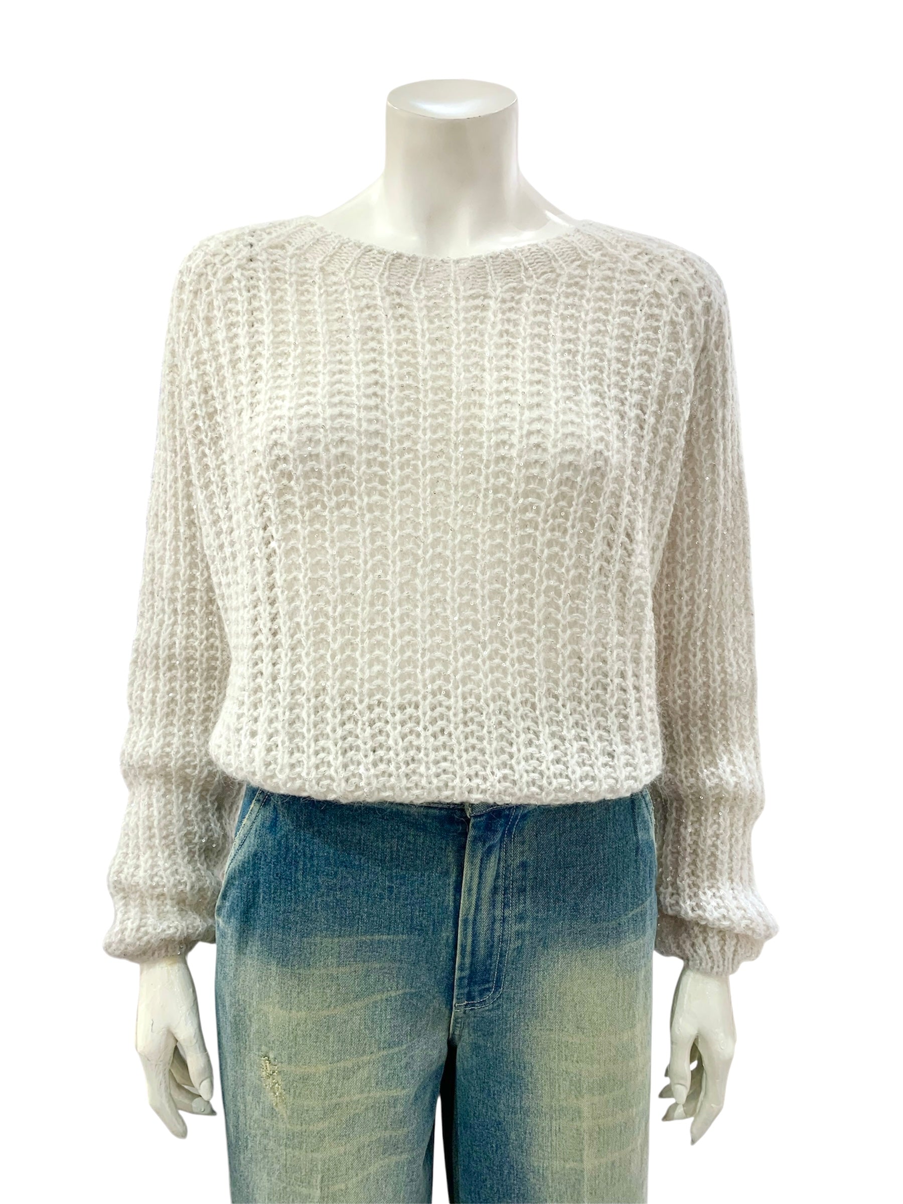 MAGLIA PAILLETTES CREMA