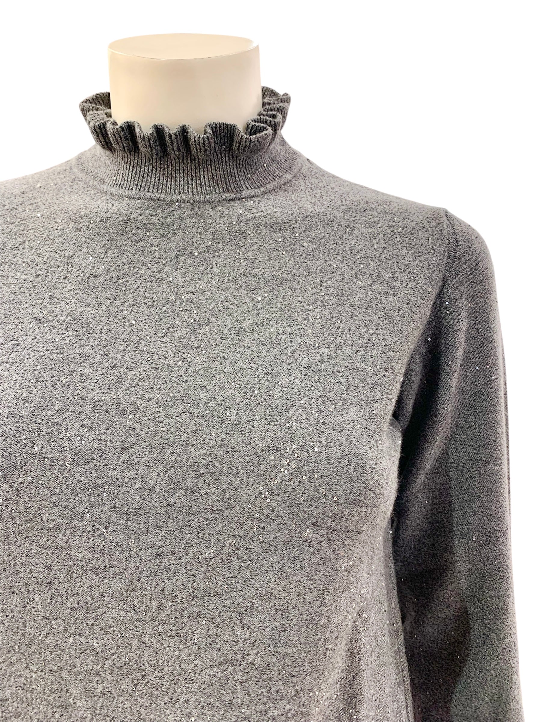 MAGLIA MICROPAILLETTES GRIGIA