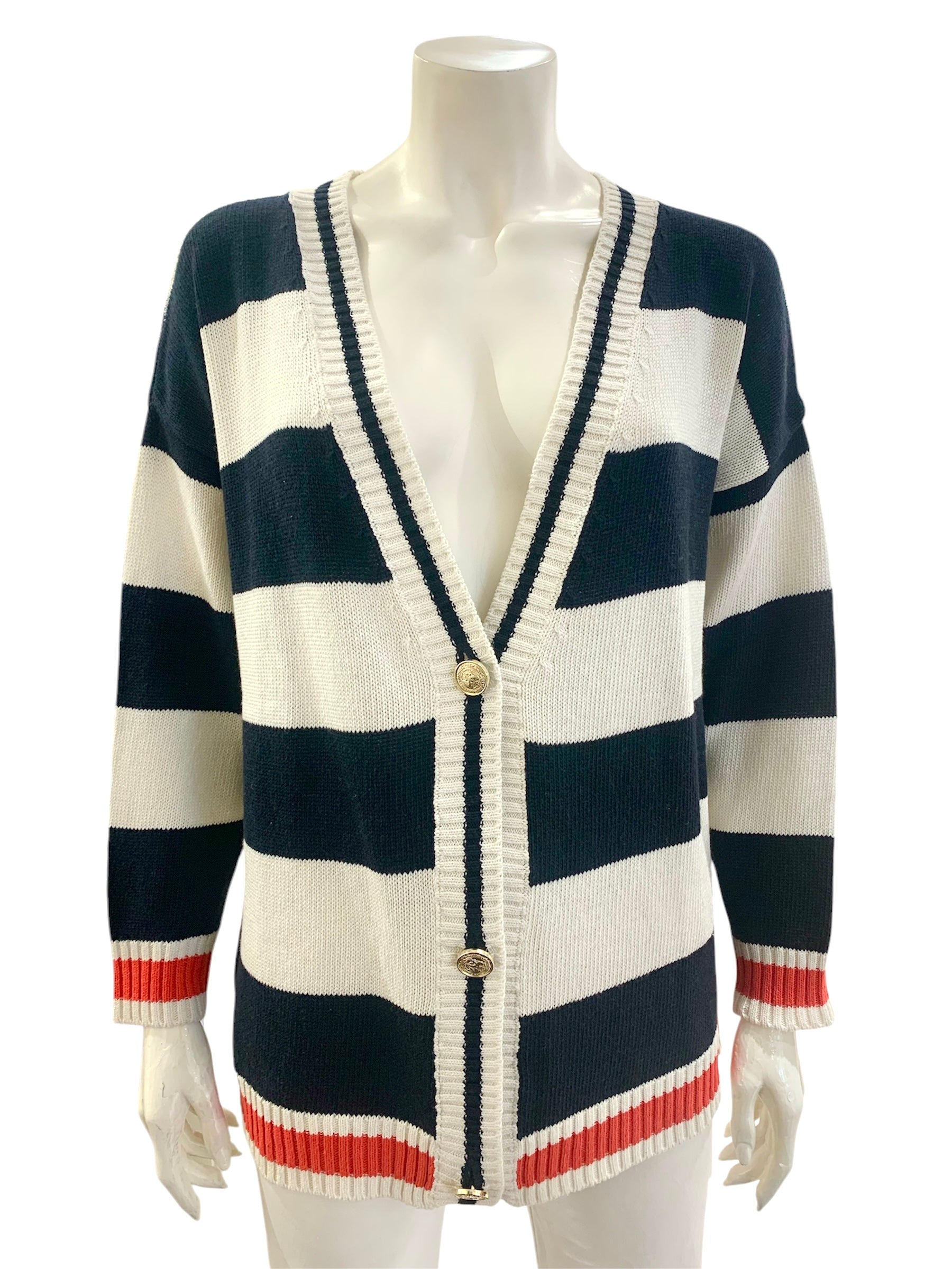 CARDIGAN BOTTONI BIANCO BLU