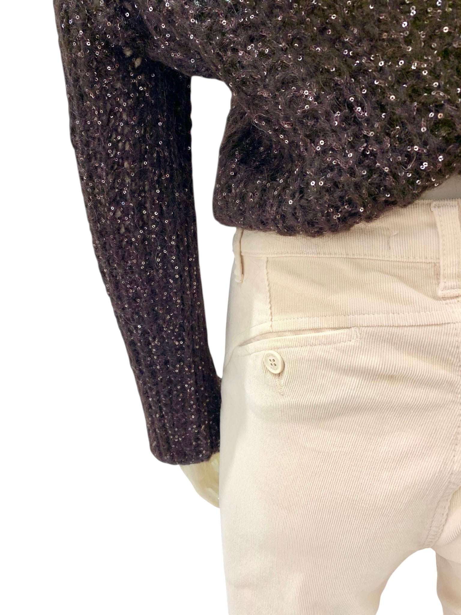 PANTALONE VELLUTO CREMA