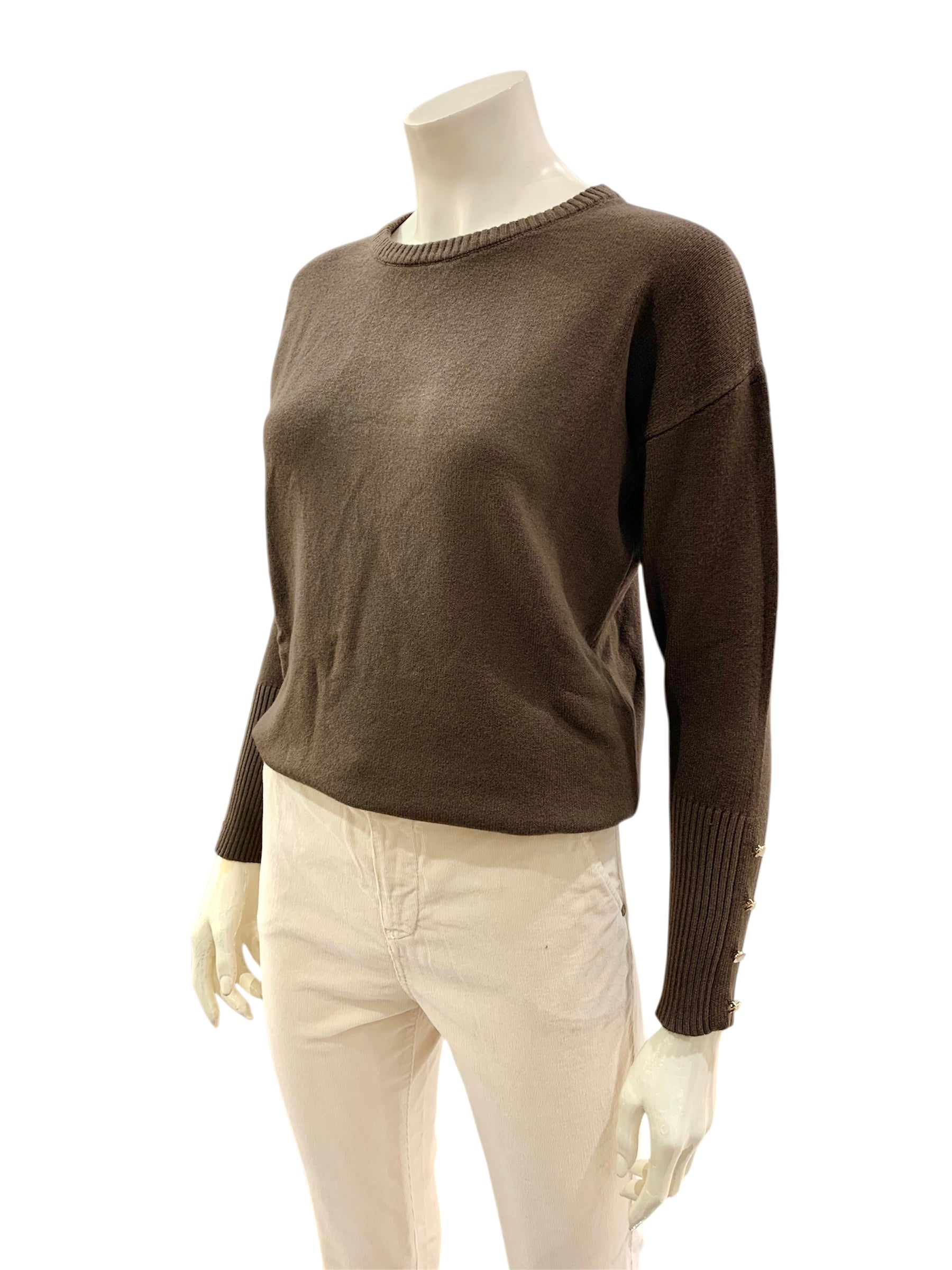 MAGLIA BOTTONCINI LATERALI MORO