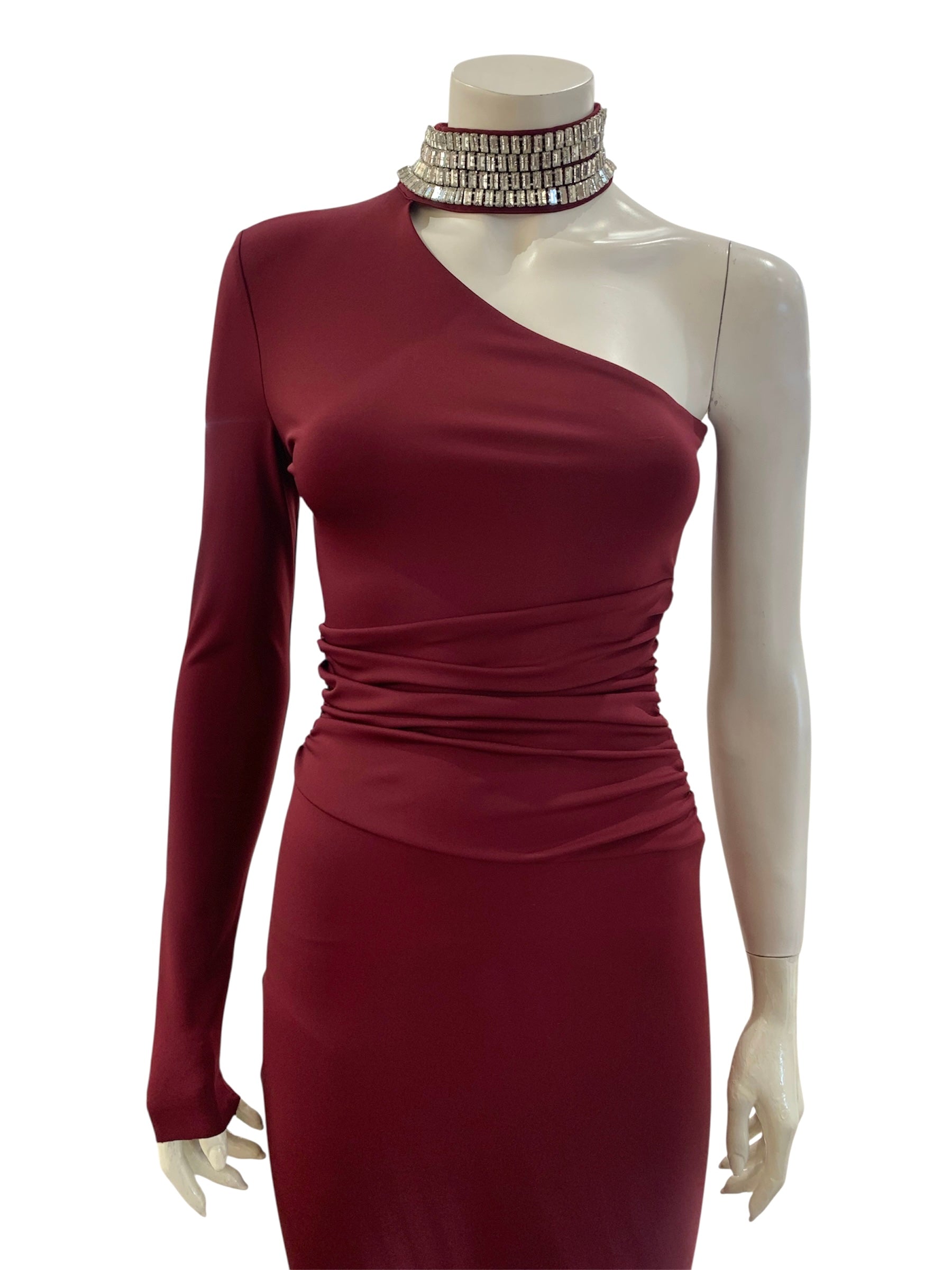 ABITO COLLANA BORDEAUX