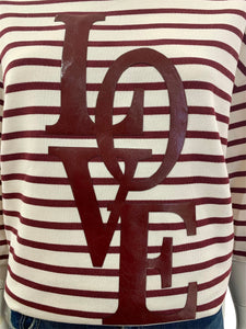 FELPA LOVE BURRO BORDEAUX
