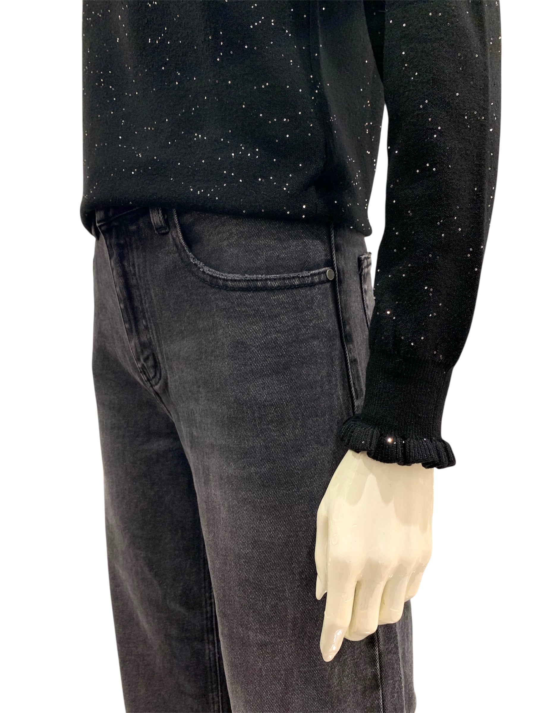 MAGLIA MICROPAILLETTES NERA