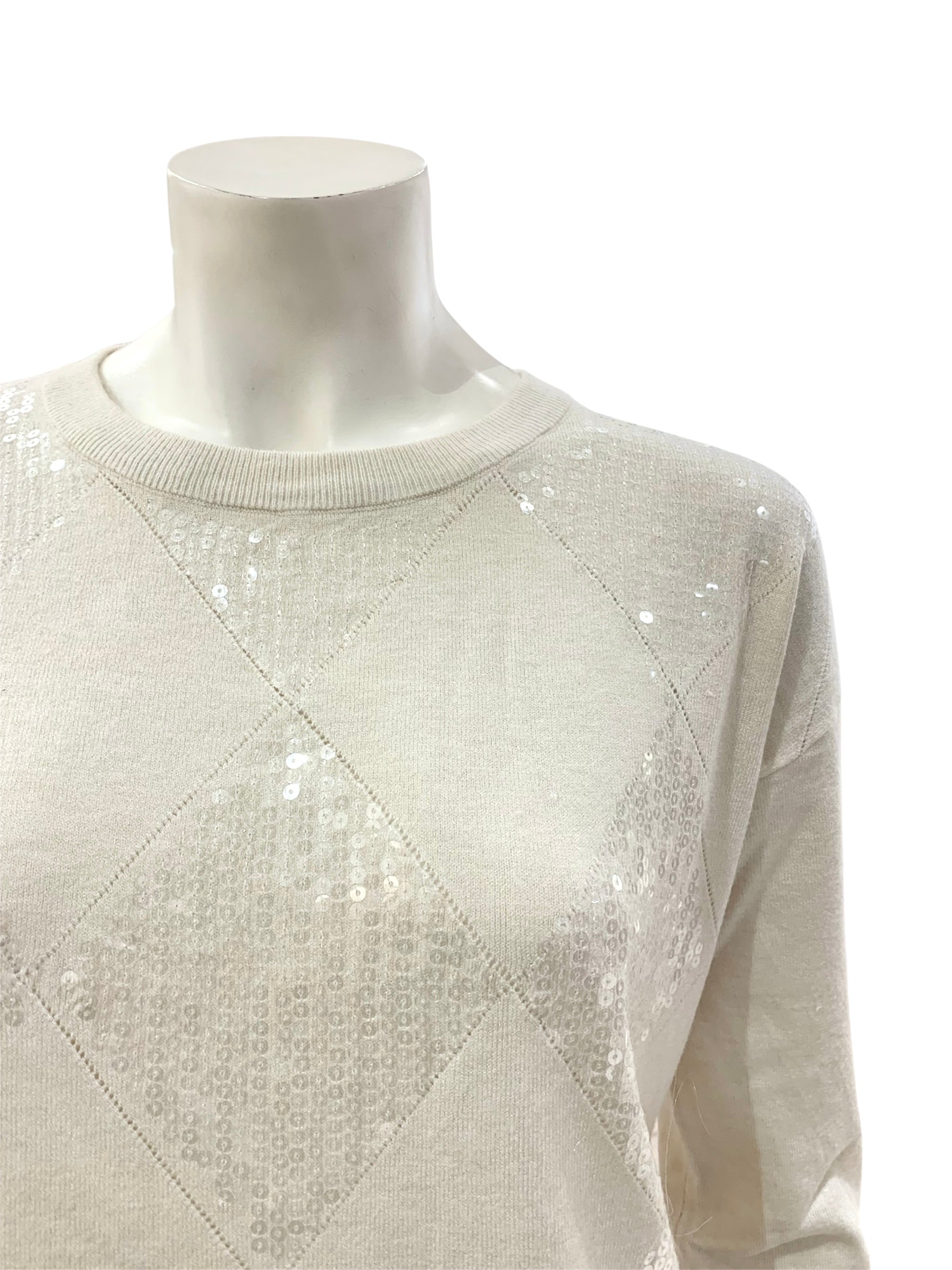 MAGLIA ROMBI NATURALE