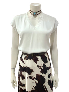 BLUSA A “V” BIANCA