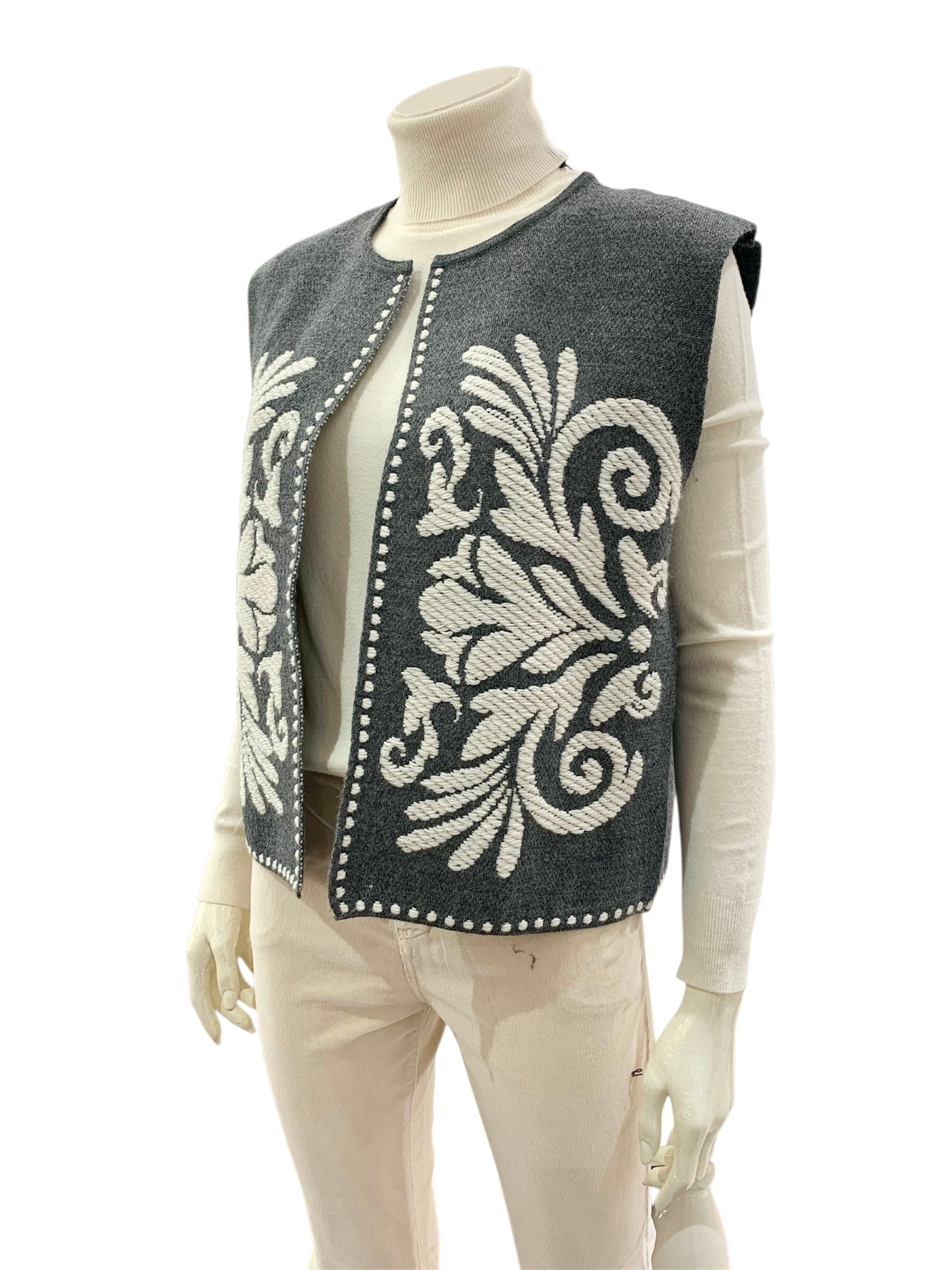 GILET DECORO GRIGIO