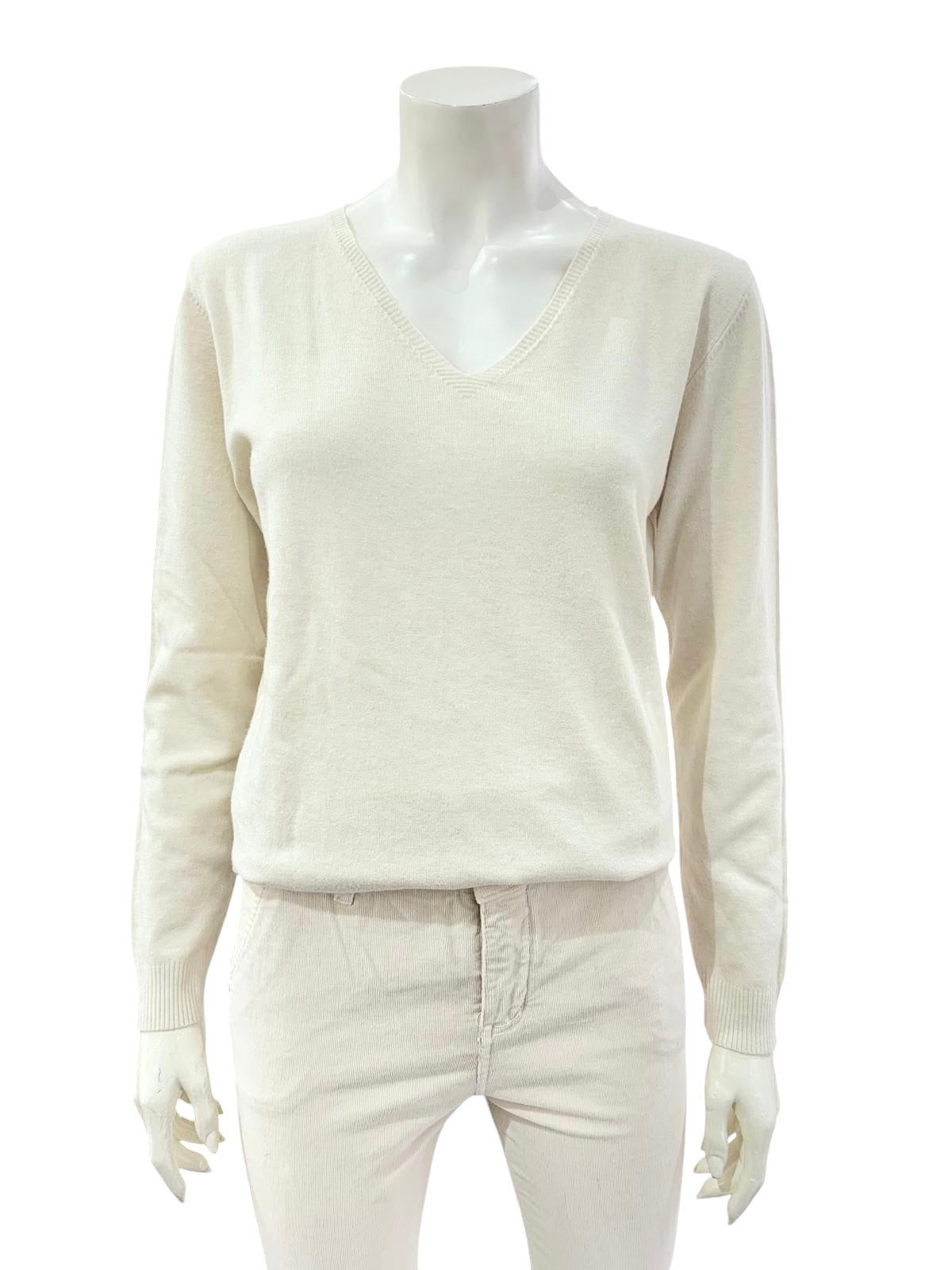 MAGLIA SCOLLO A V NATURALE