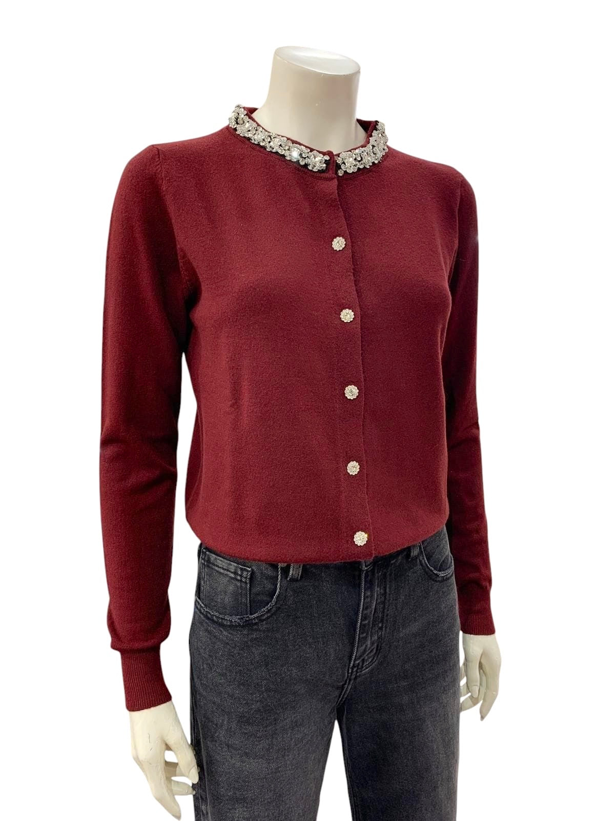 CARDIGAN PIETRE BORDEAUX