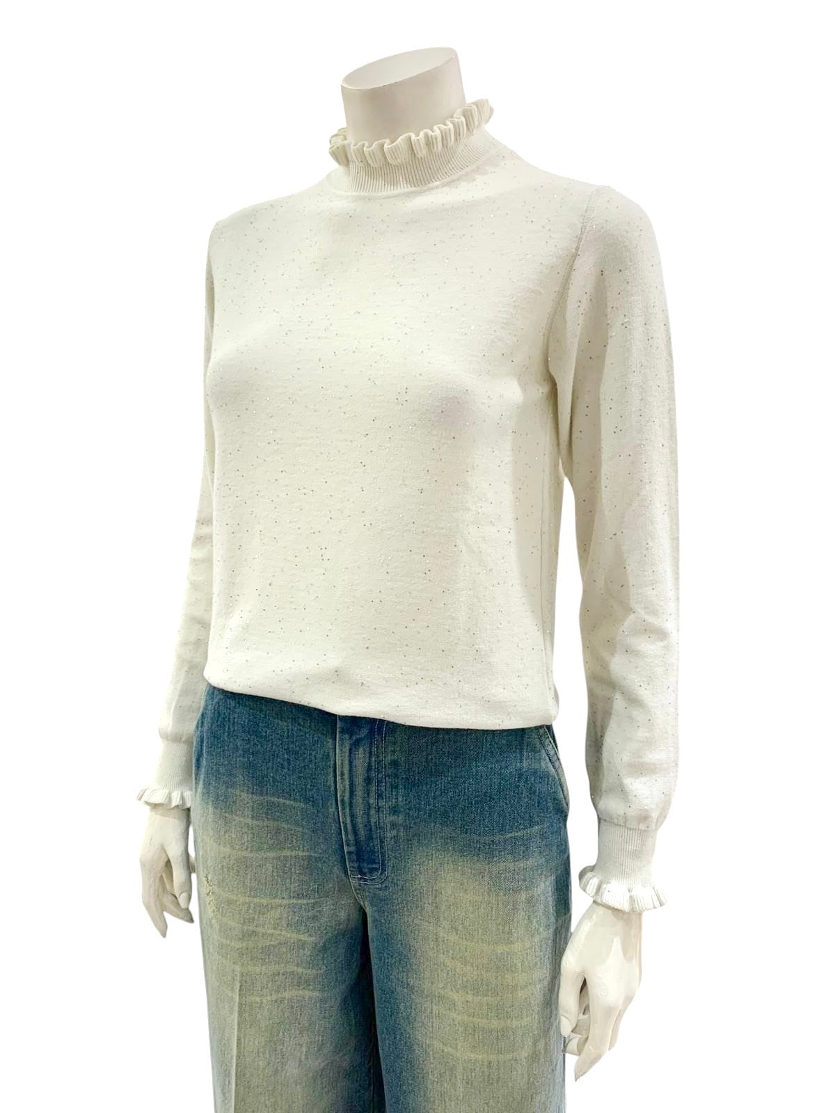 MAGLIA MICROPAIILLETTES PANNA