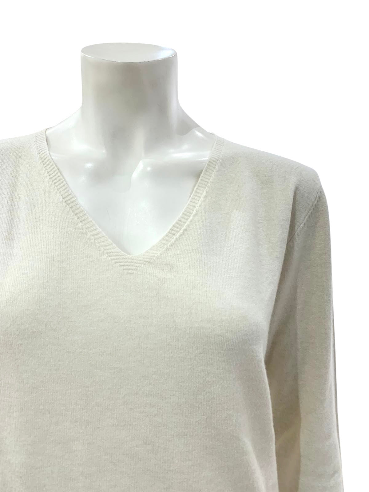 MAGLIA SCOLLO A V NATURALE