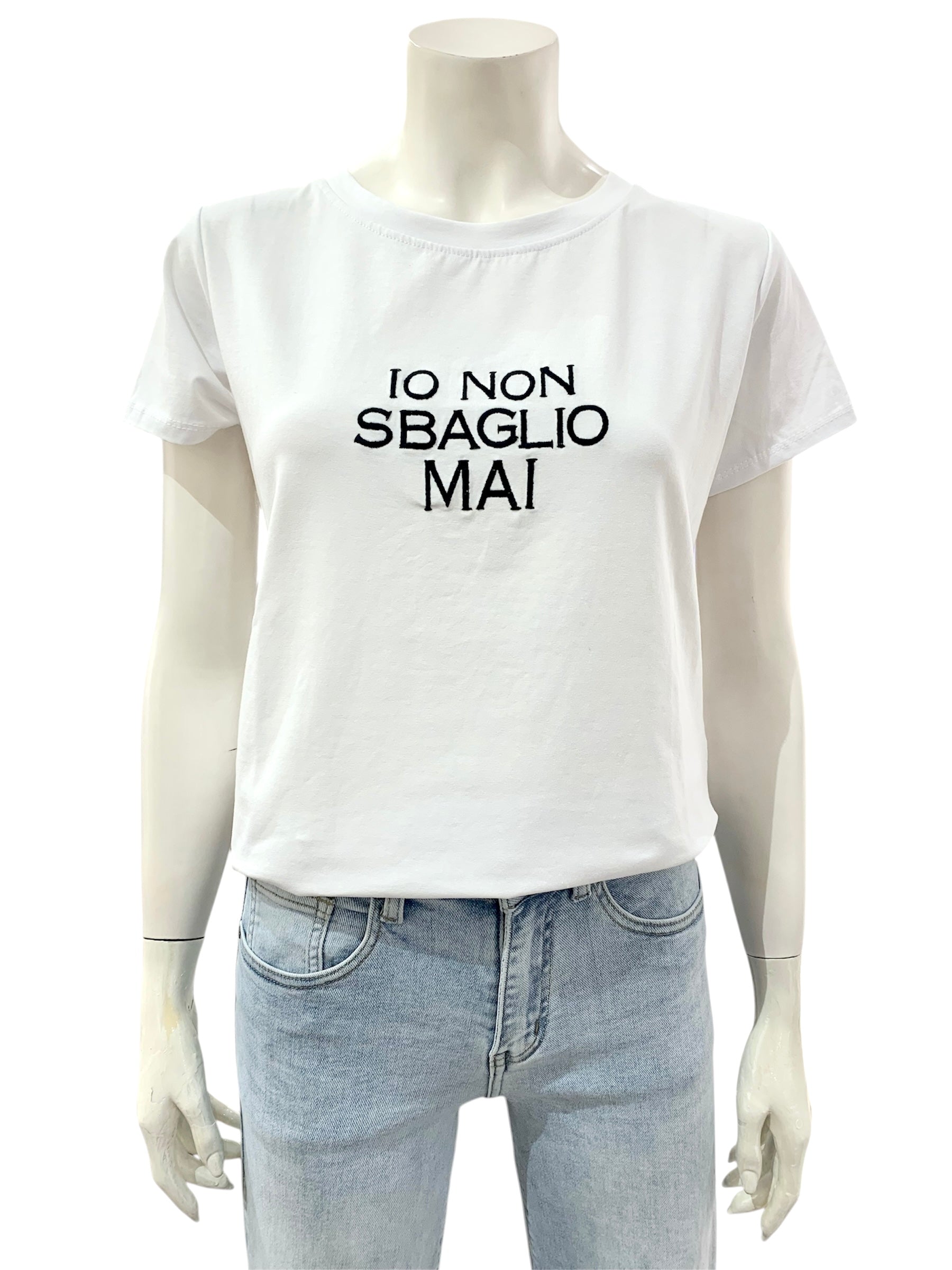 T-SHIRT SCRITTA BIANCA