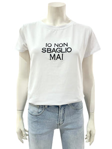 T-SHIRT SCRITTA BIANCA