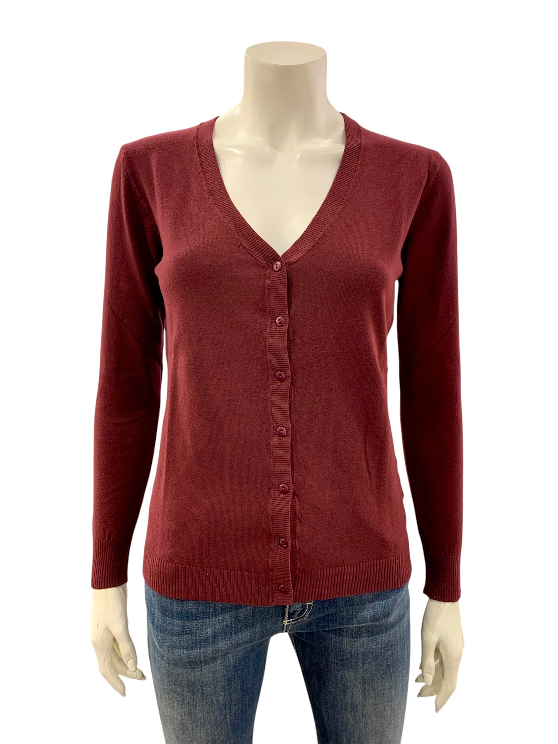 CARDIGAN BOTTONI BORDEAUX