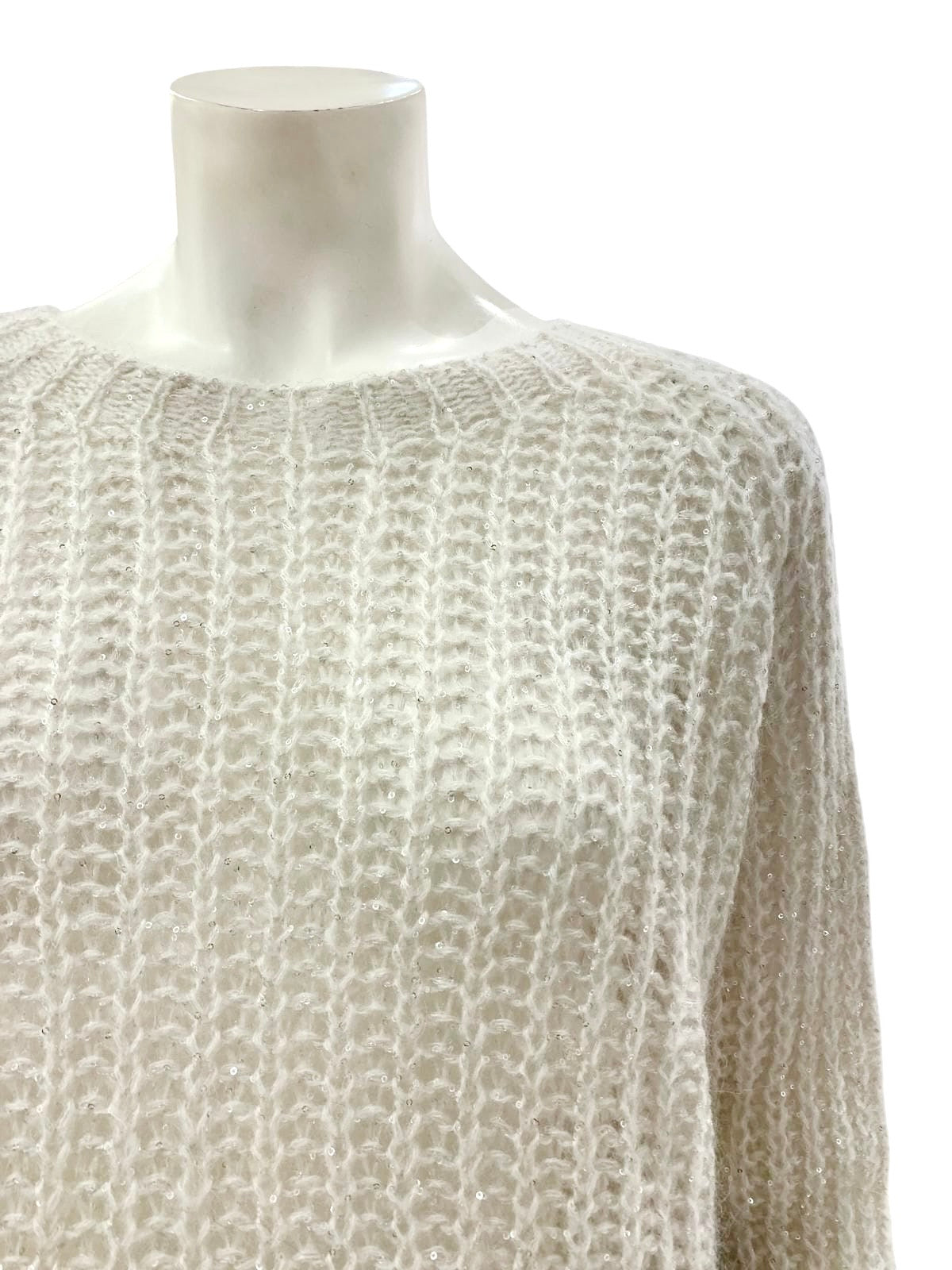 MAGLIA PAILLETTES CREMA