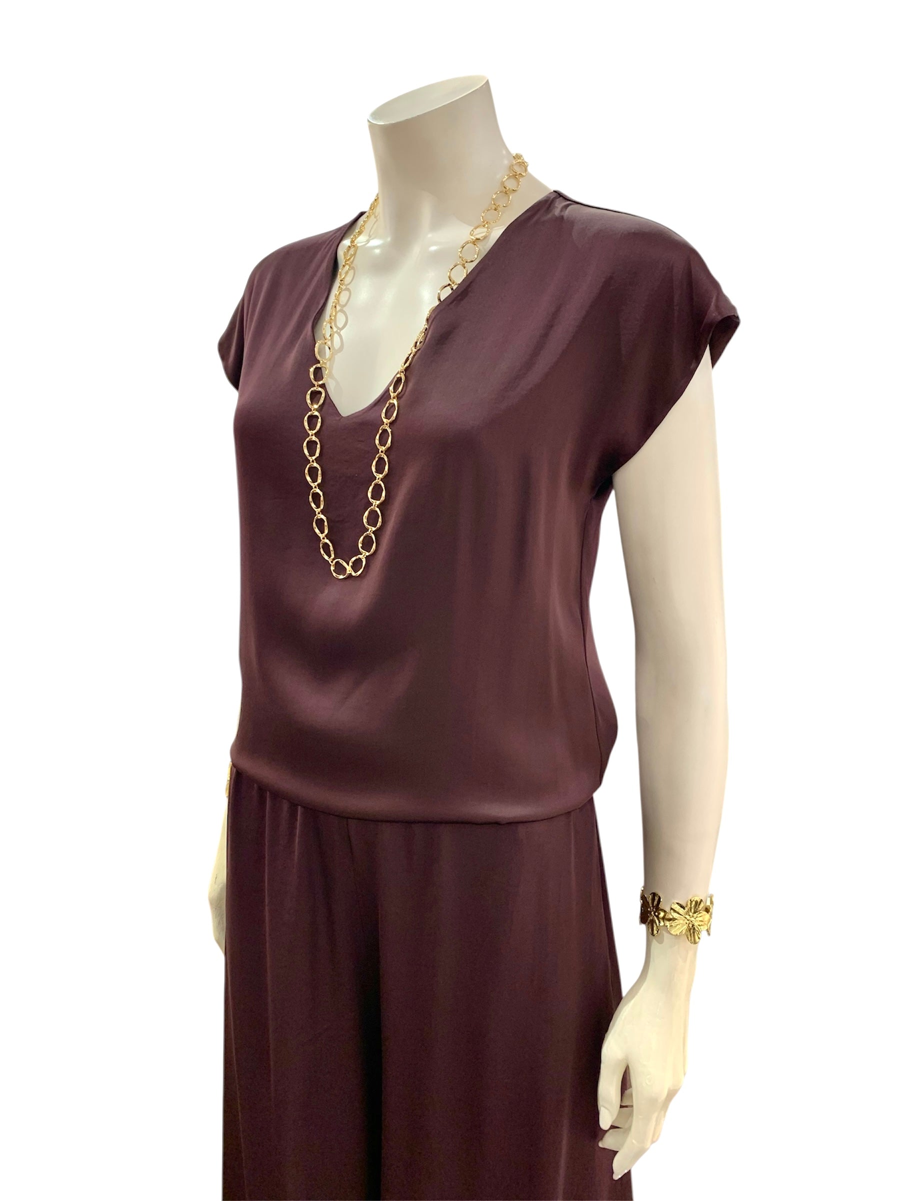 BLUSA A “V” BURGUNDI