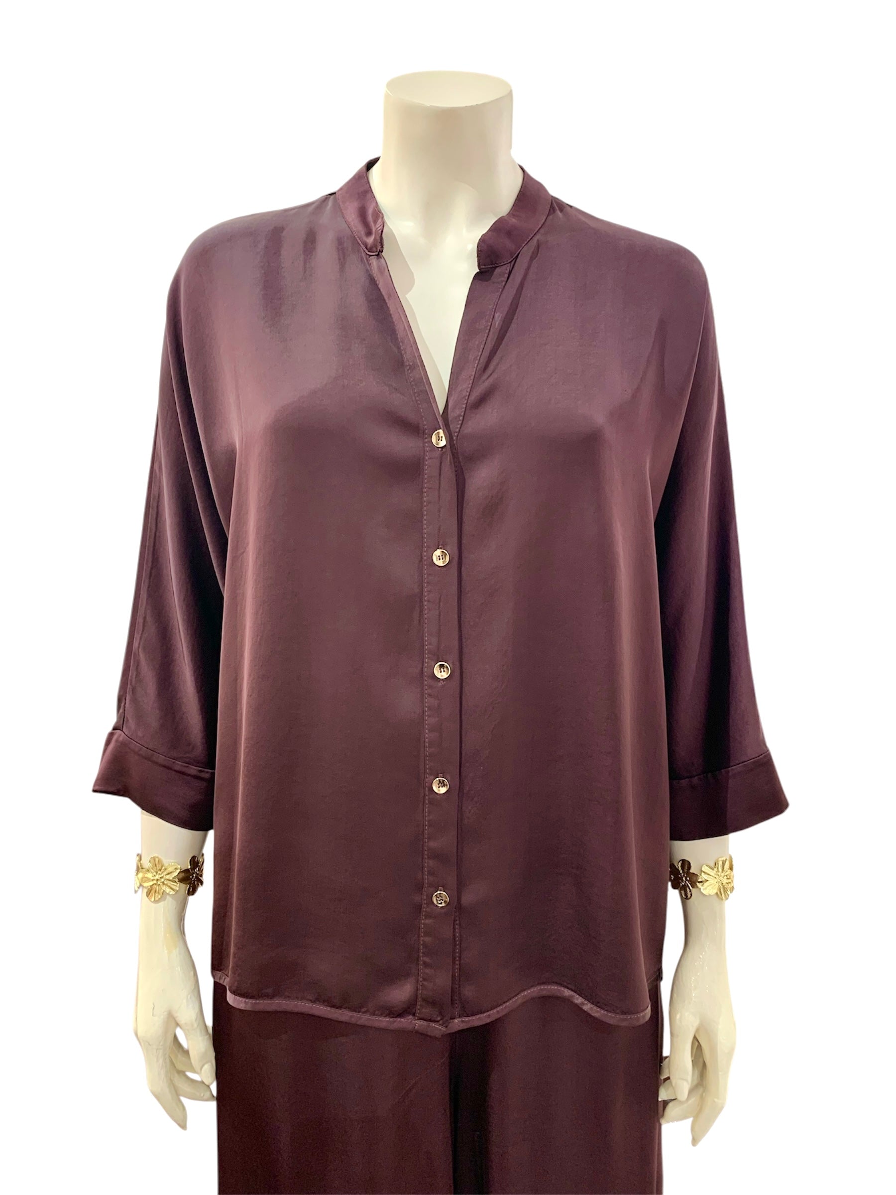 CAMICIA COREANA BURGUNDI