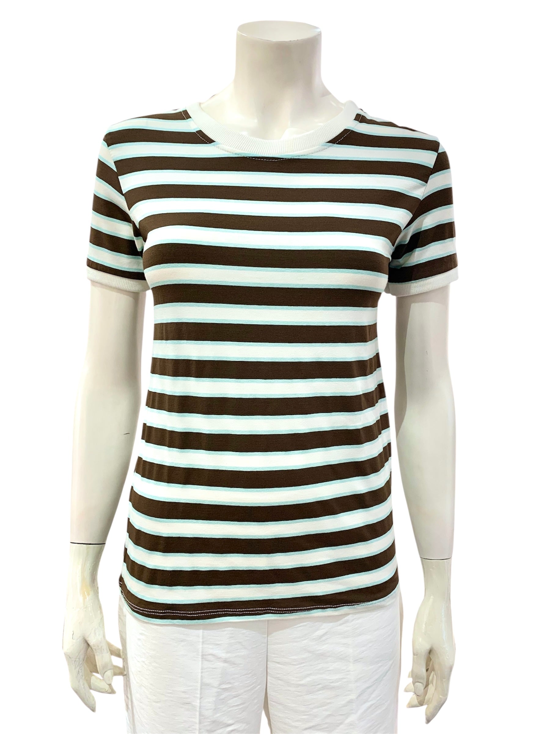 T-SHIRT RIGHE MORO TURCHESE