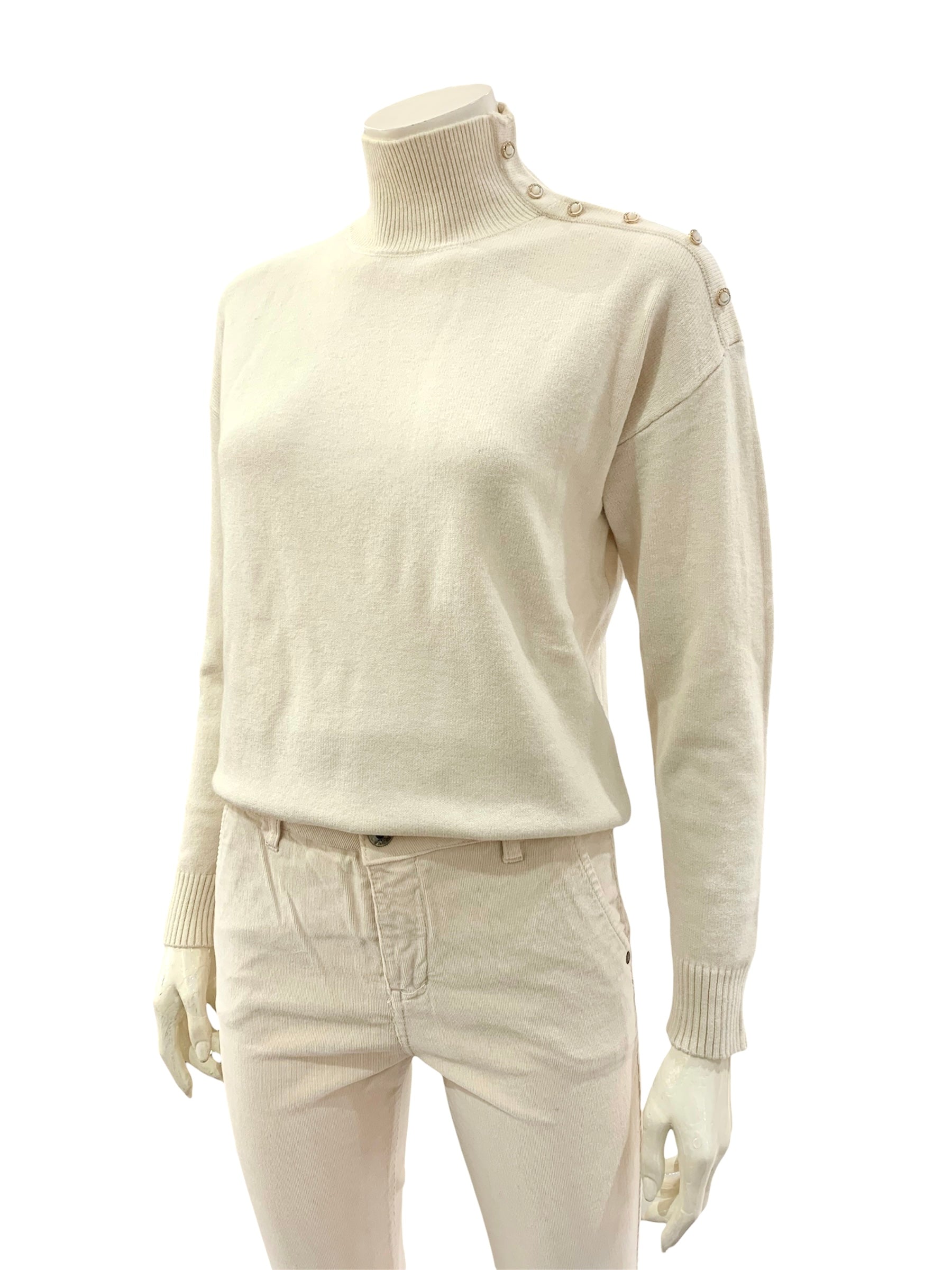 MAGLIA BOTTONCINI SPALLA NATURALE