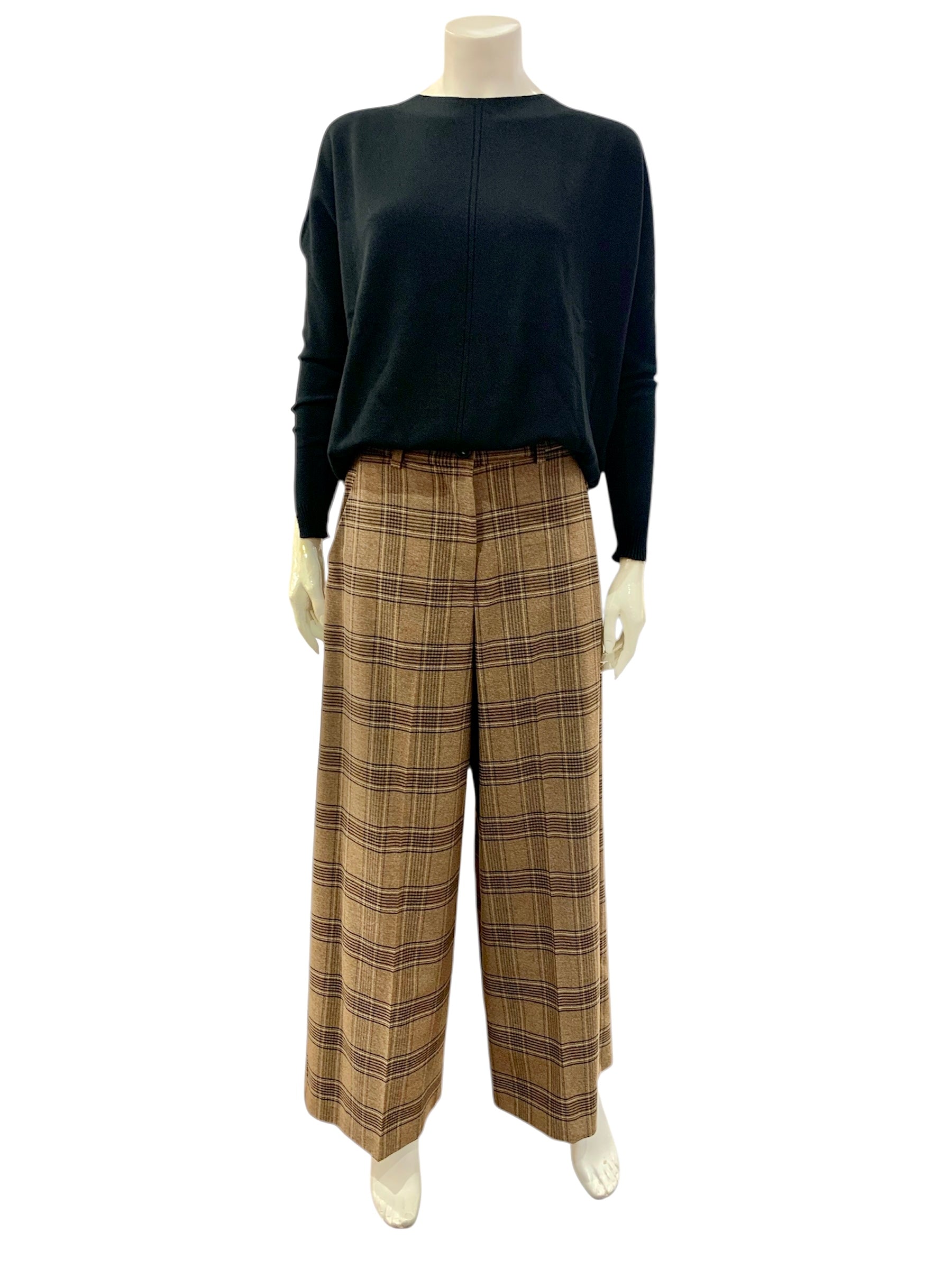 PANTALONE QUADRI BISCOTTO