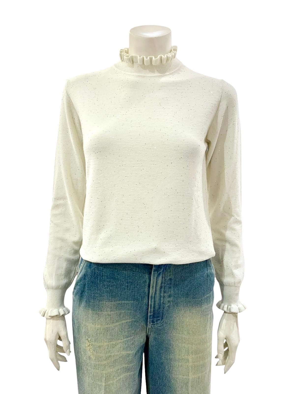 MAGLIA MICROPAIILLETTES PANNA