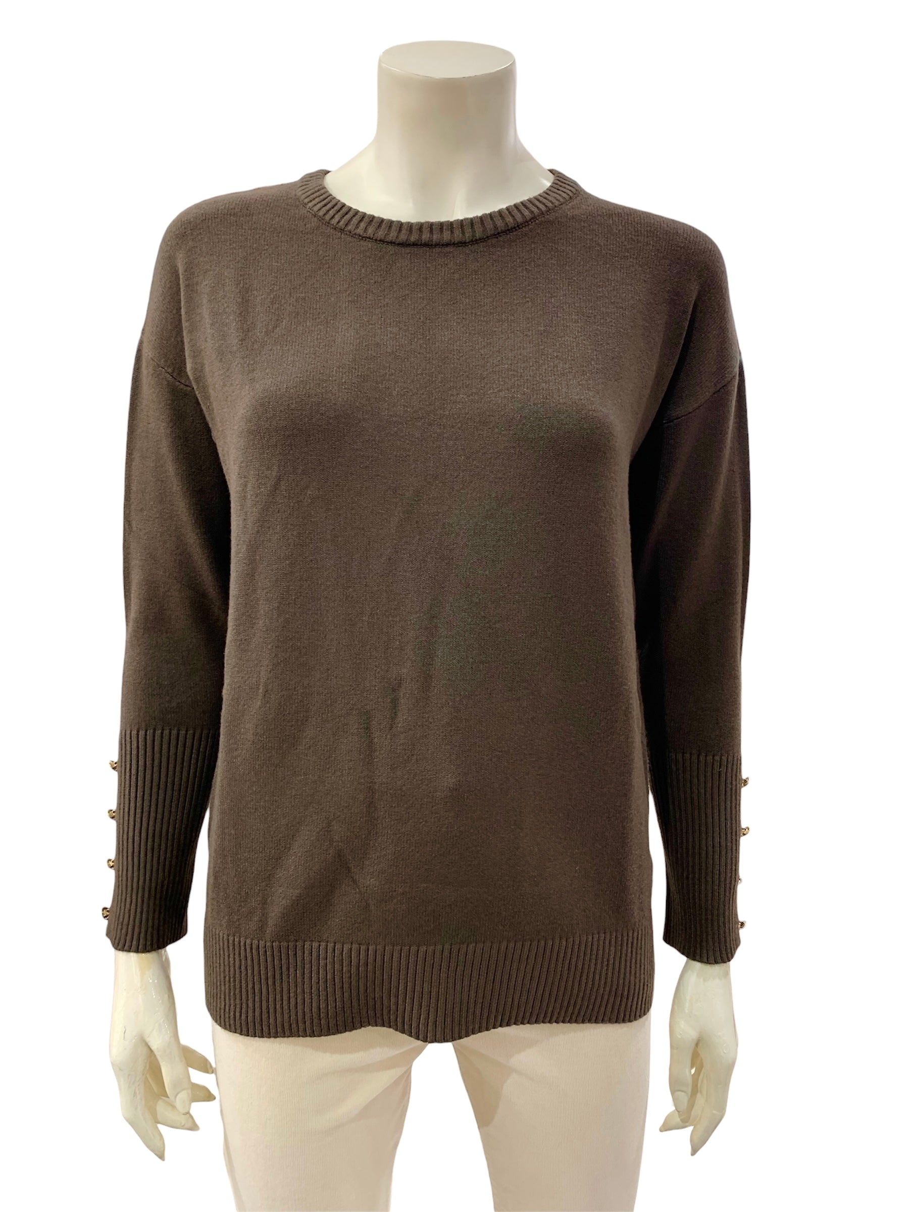 MAGLIA BOTTONCINI LATERALI MORO