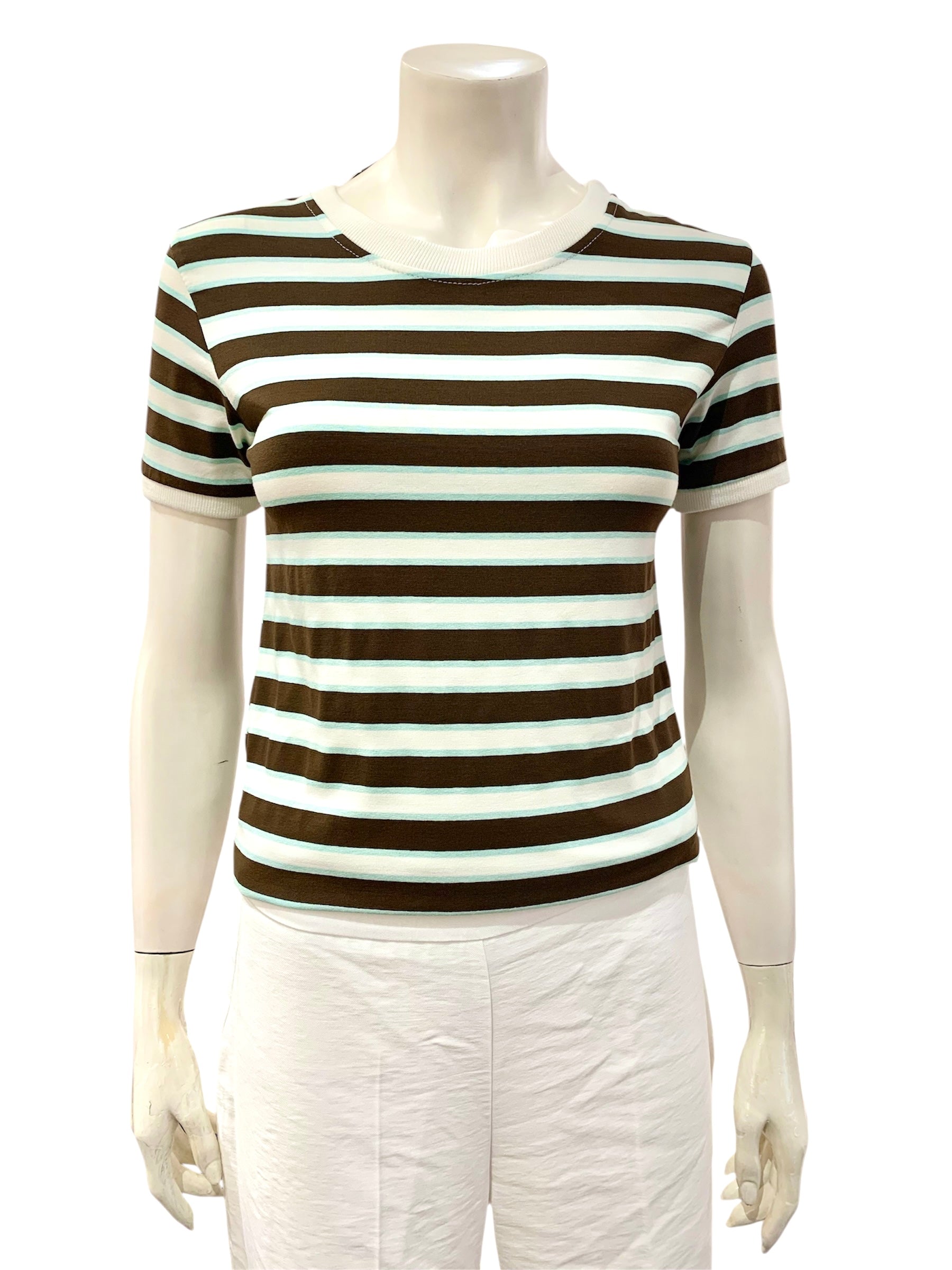T-SHIRT RIGHE MORO TURCHESE