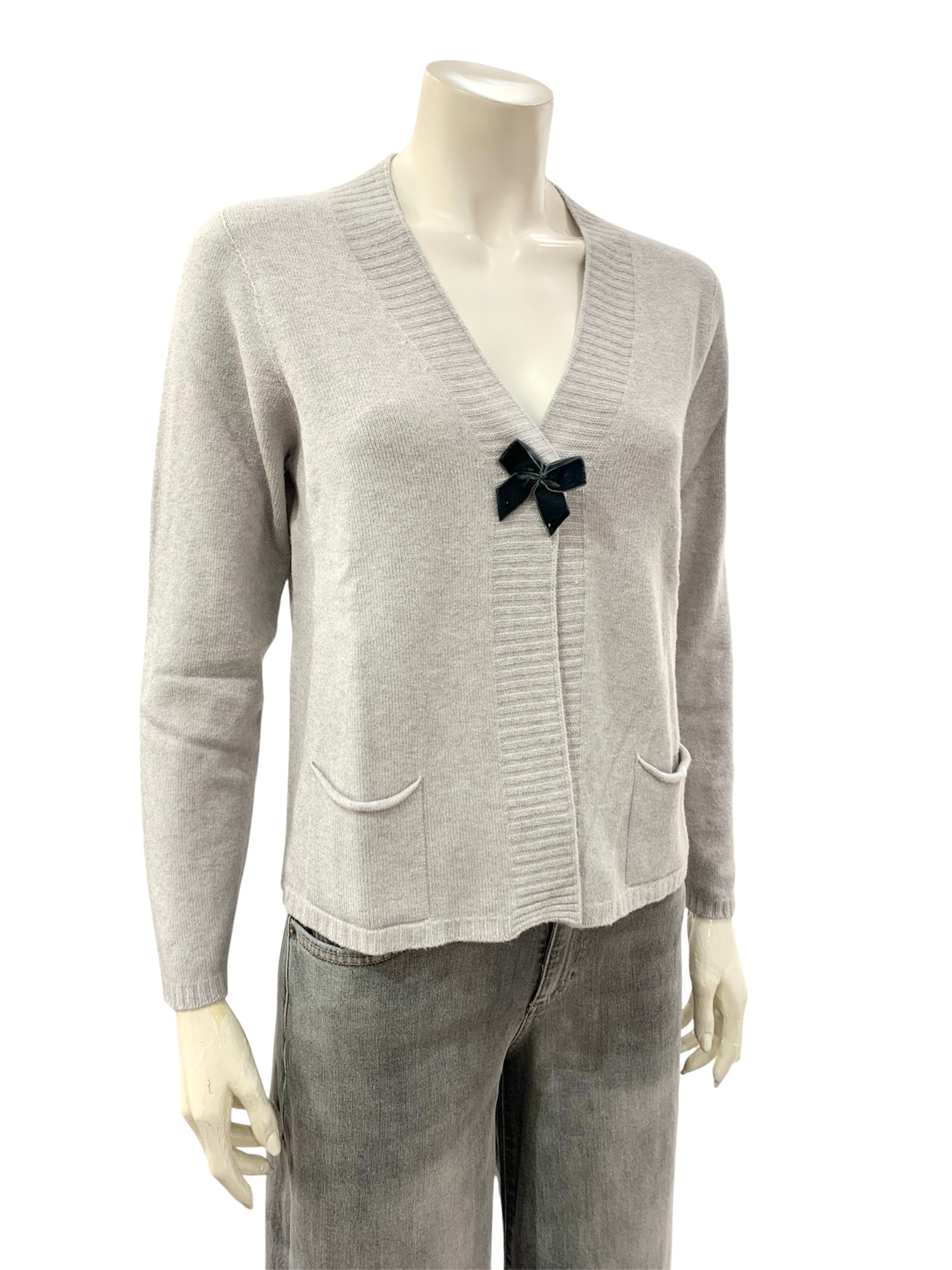 CARDIGAN FIOCCO GRIGIO