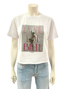 T-SHIRT LA VIE EST BELLE BIANCA