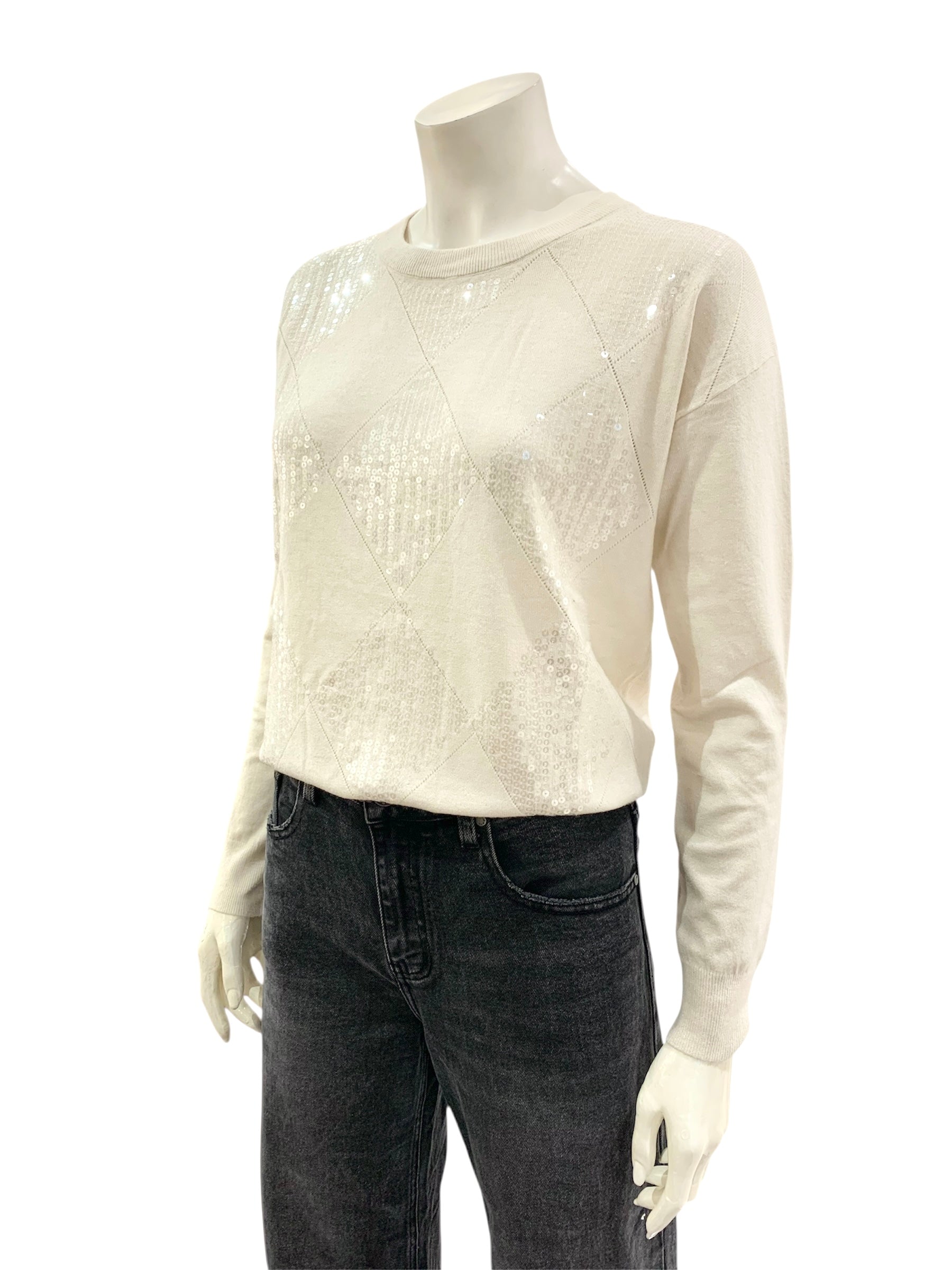 MAGLIA ROMBI NATURALE