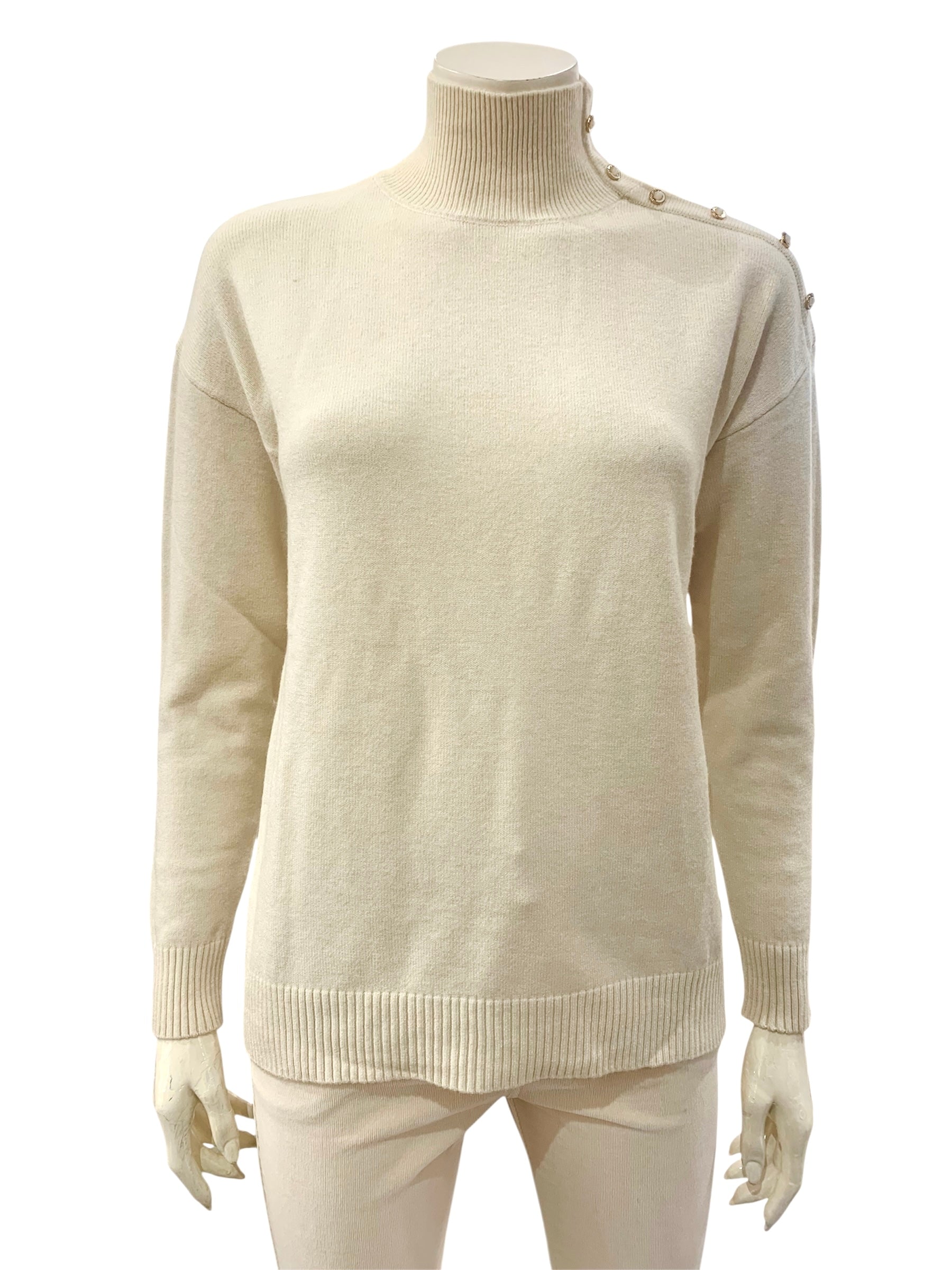 MAGLIA BOTTONCINI SPALLA NATURALE