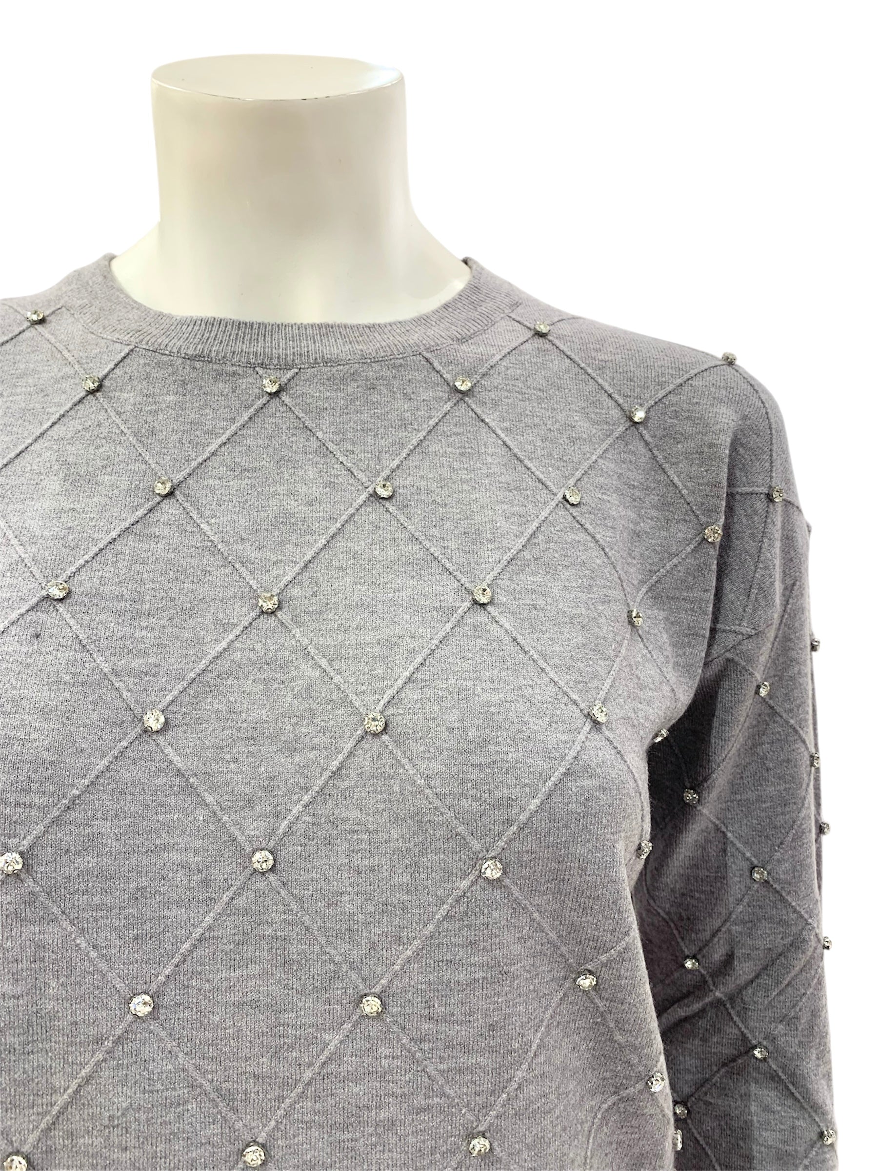 MAGLIA STRASS GRIGIA