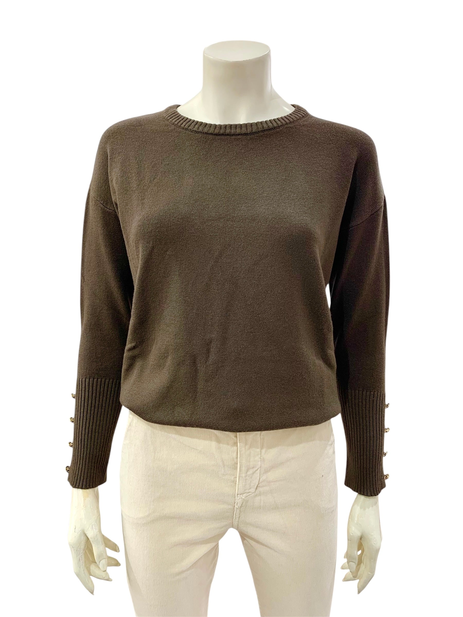 MAGLIA BOTTONCINI LATERALI MORO