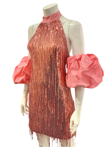 ABITO PAILLETTES ROSA