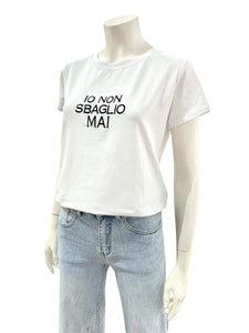 T-SHIRT SCRITTA BIANCA