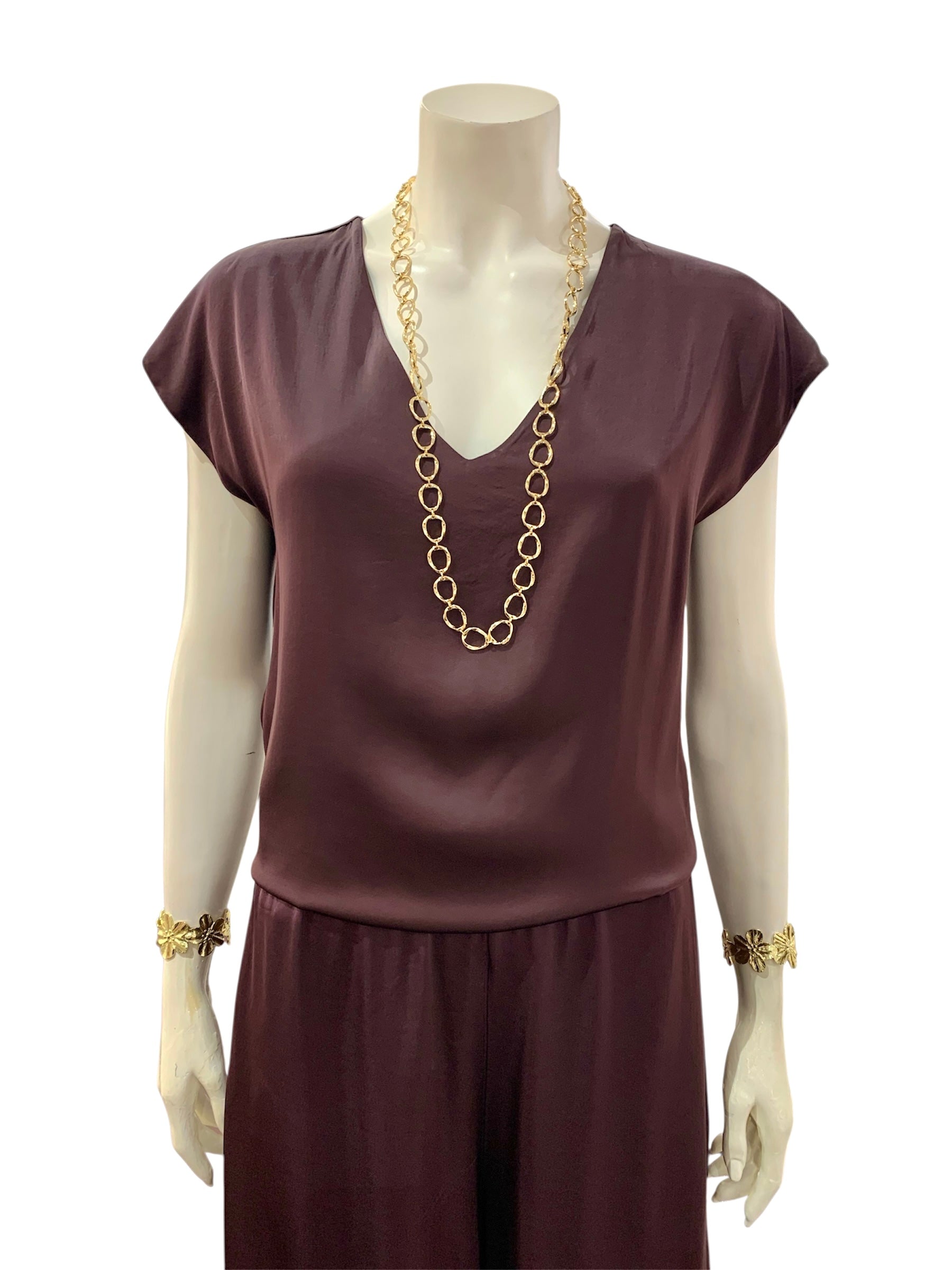BLUSA A “V” BURGUNDI