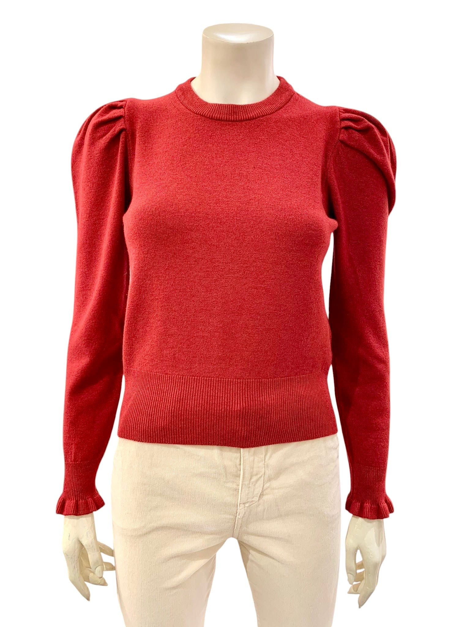 MAGLIA MANICA ROUCHES CILIEGIA