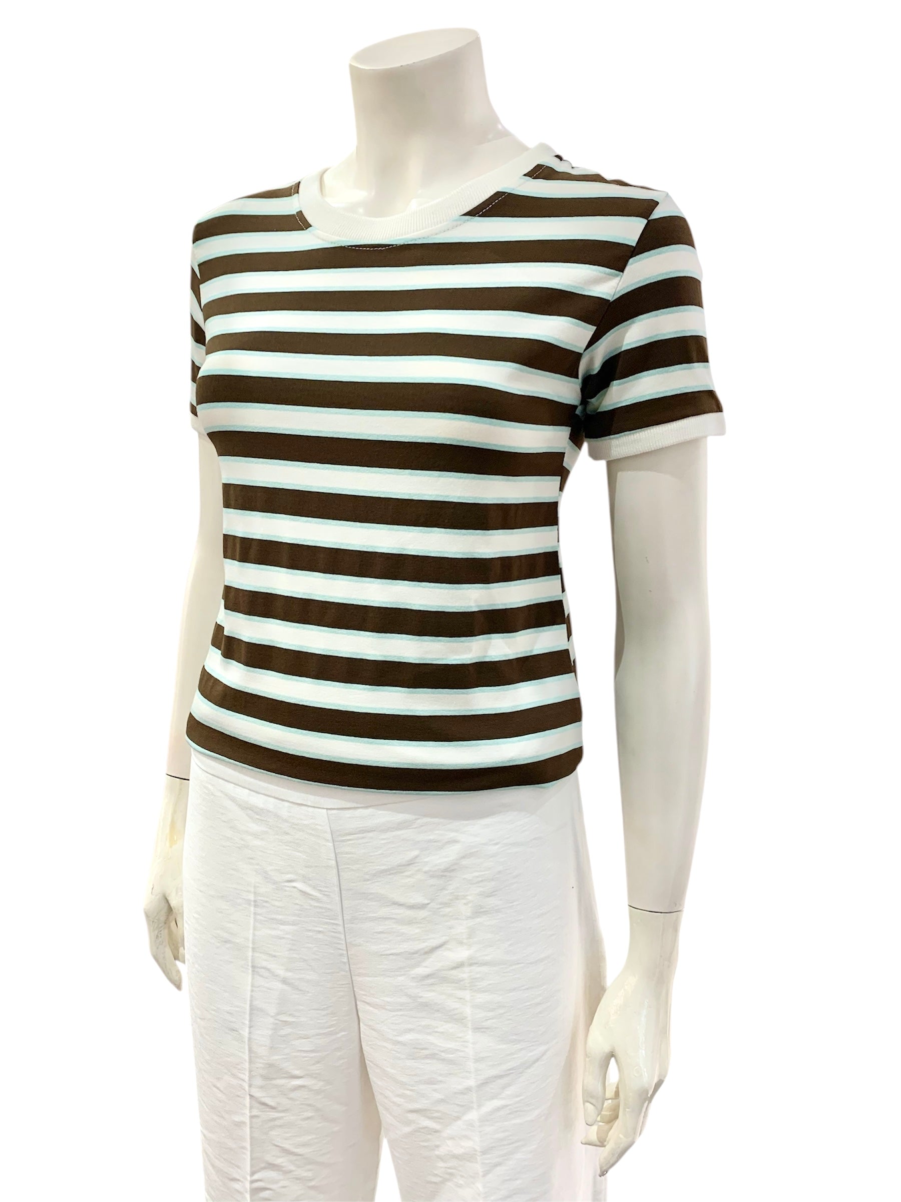 T-SHIRT RIGHE MORO TURCHESE
