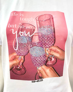 T-SHIRT BICCHIERI BIANCA