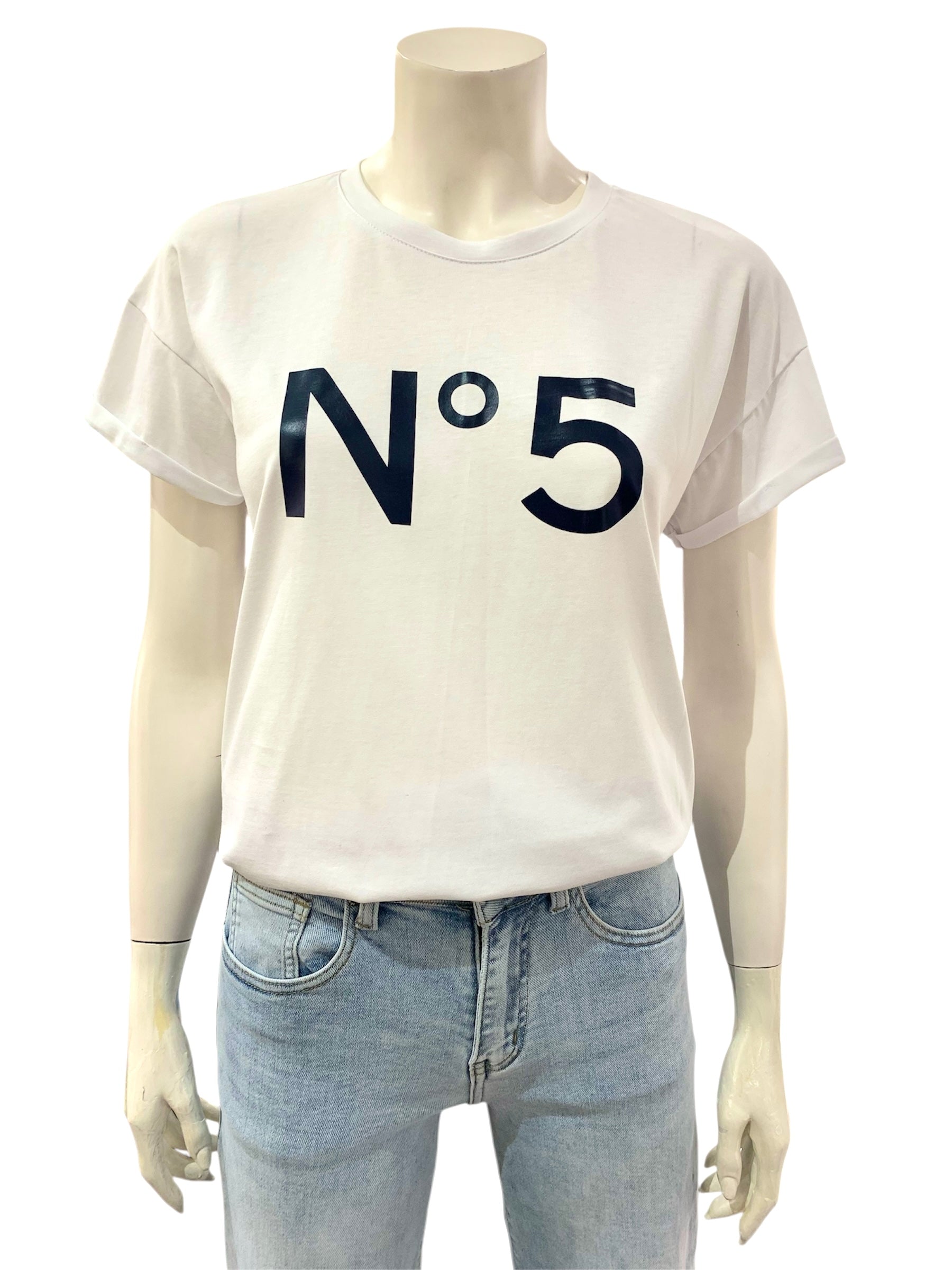 T-SHIRT N5 BIANCA BLU