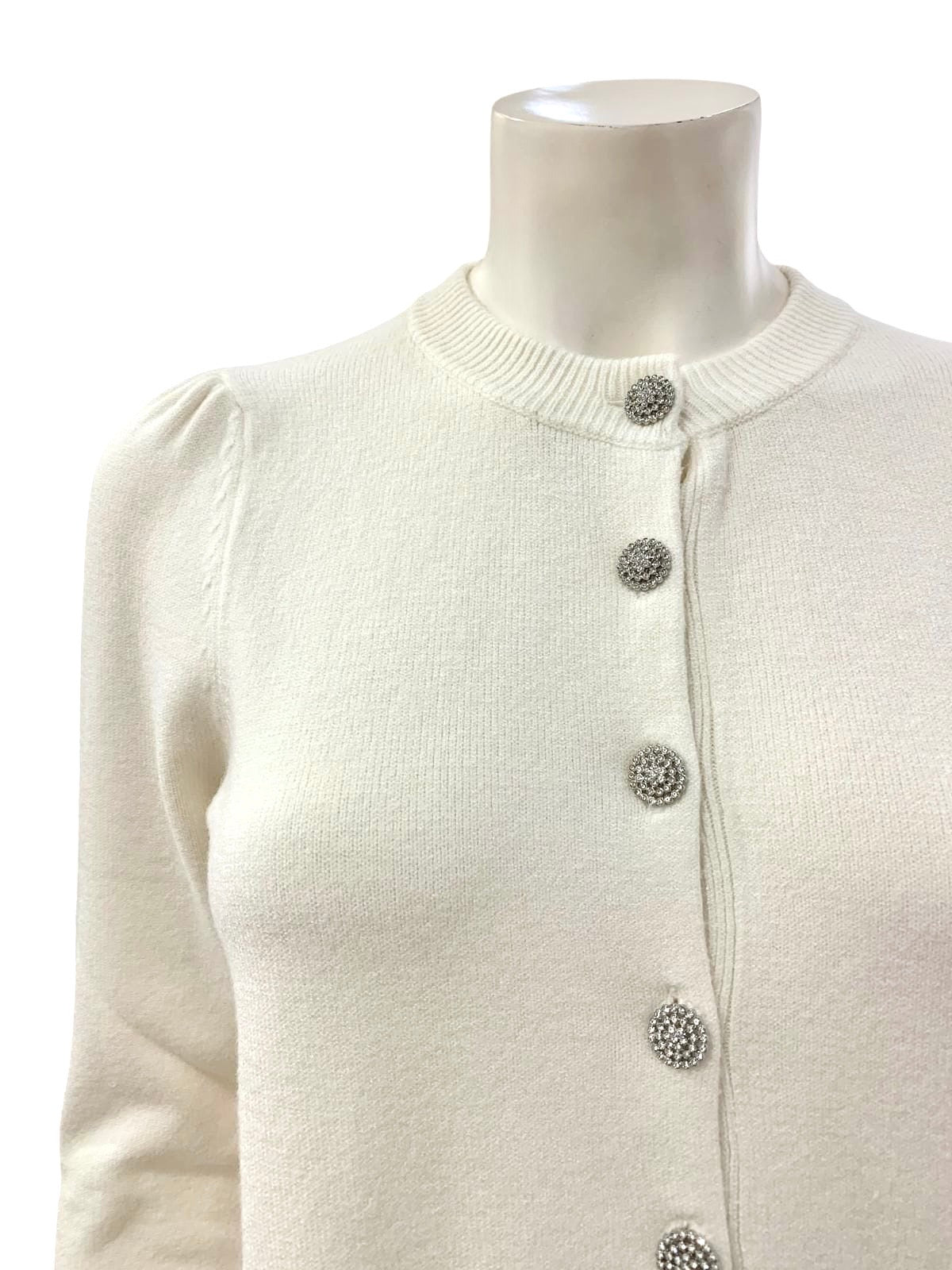 CARDIGAN BOTTONI BIJOUX BIANCO