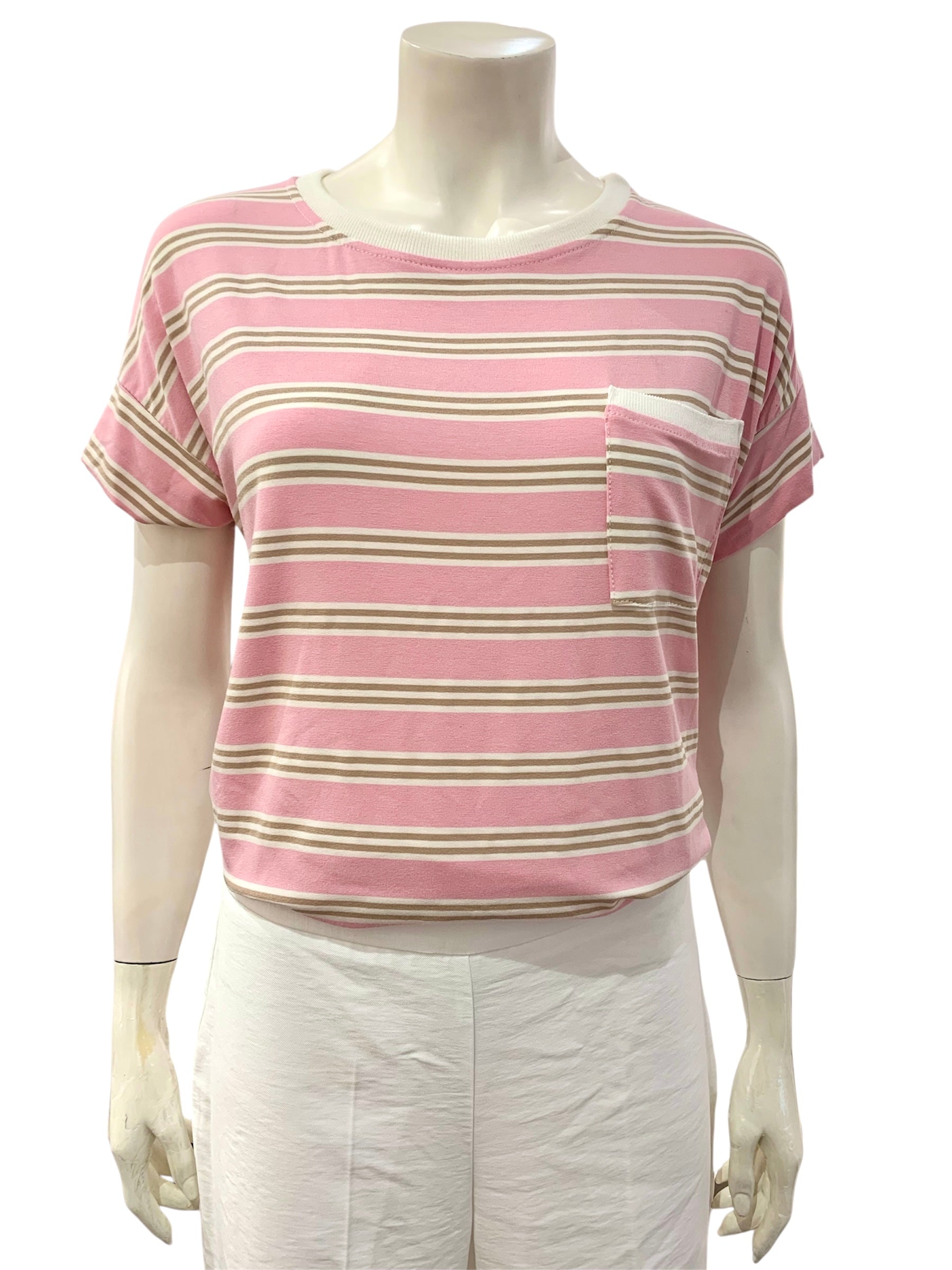 T-SHIRT TASCHINO ROSA BEIGE