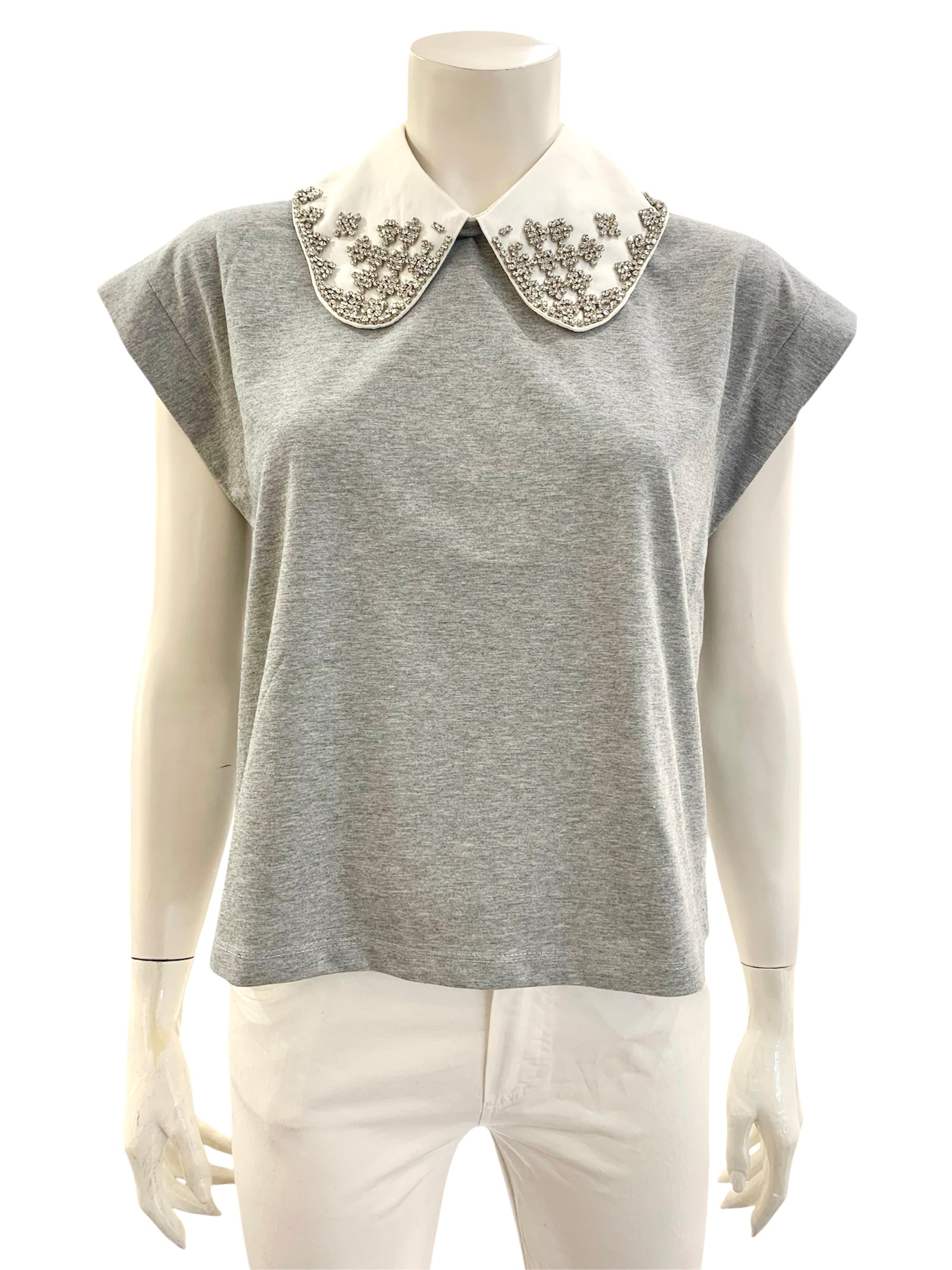 T-SHIRT COLLETTO GRIGIA