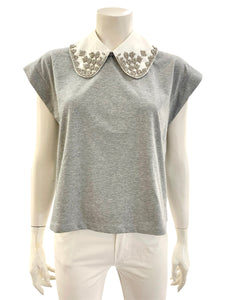 T-SHIRT COLLETTO GRIGIA