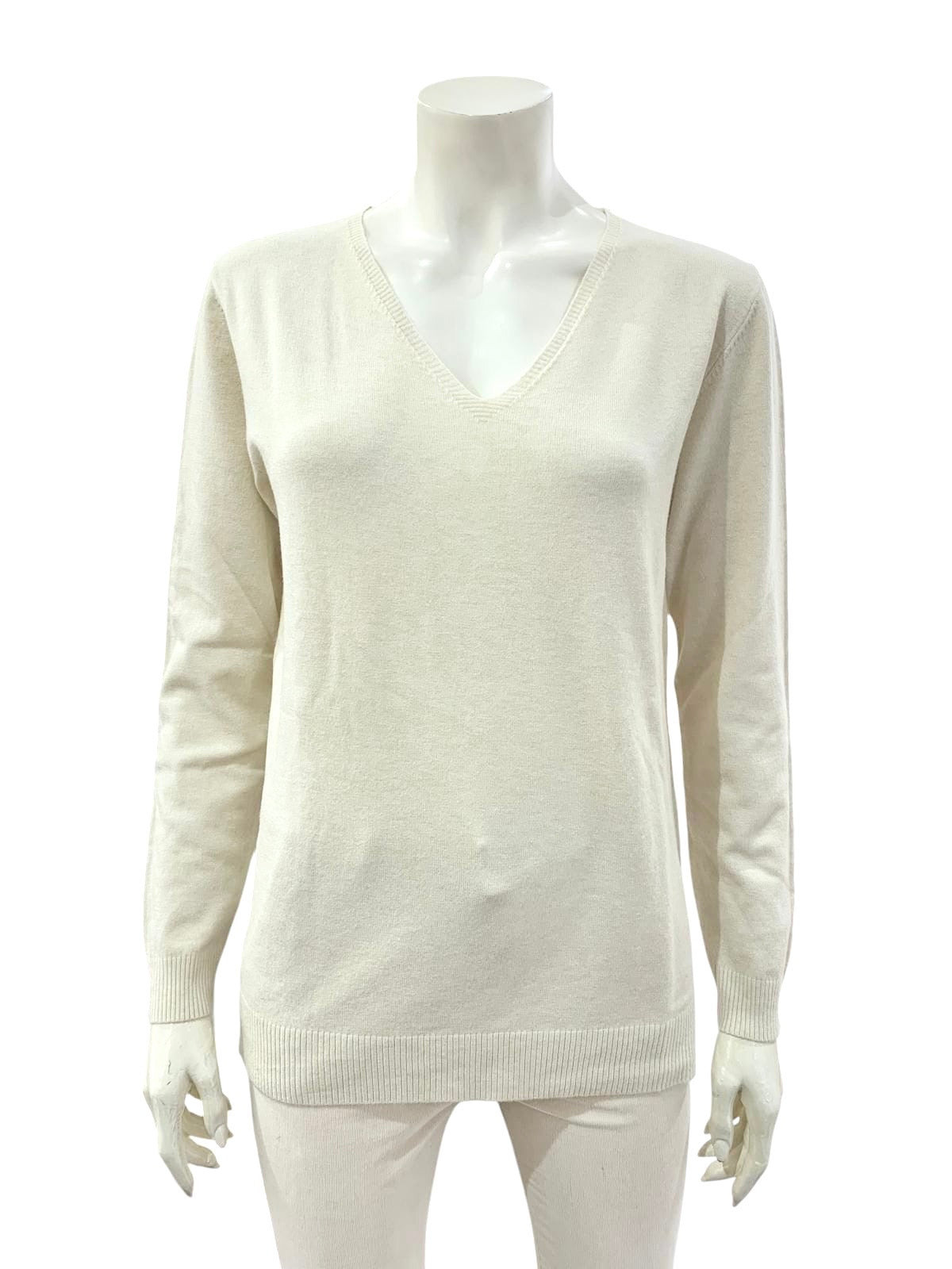 MAGLIA SCOLLO A V NATURALE