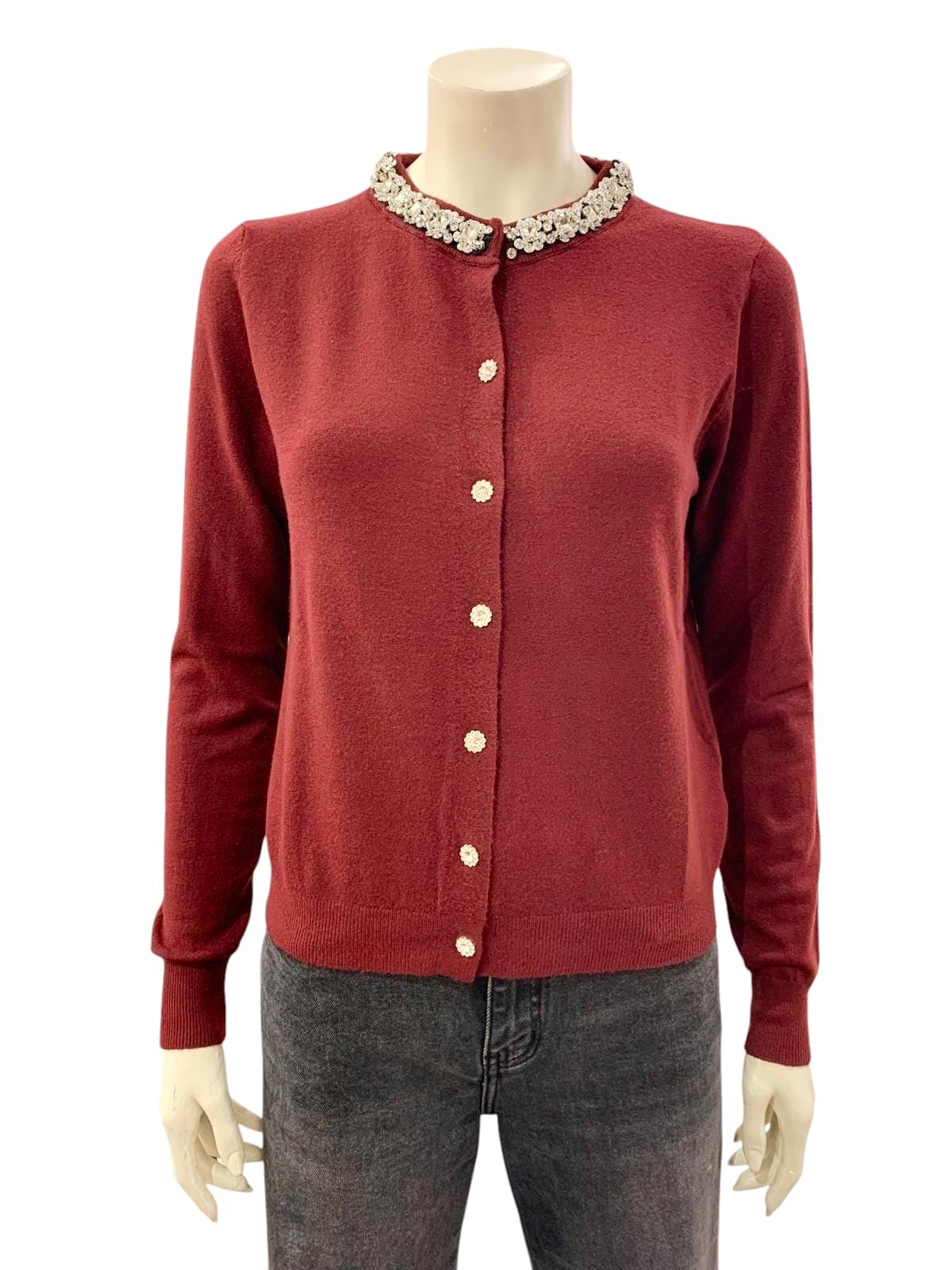 CARDIGAN PIETRE BORDEAUX