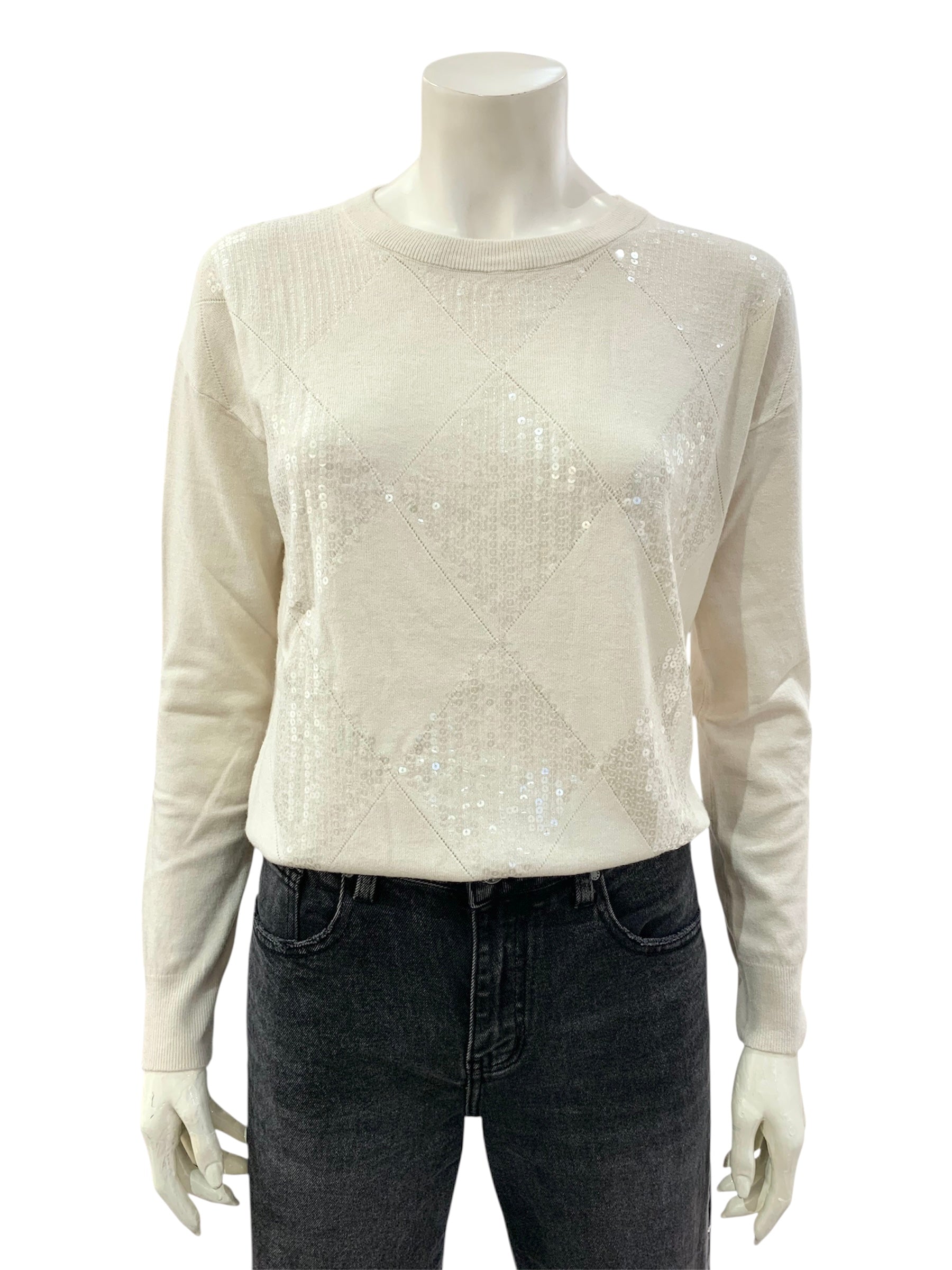 MAGLIA ROMBI NATURALE