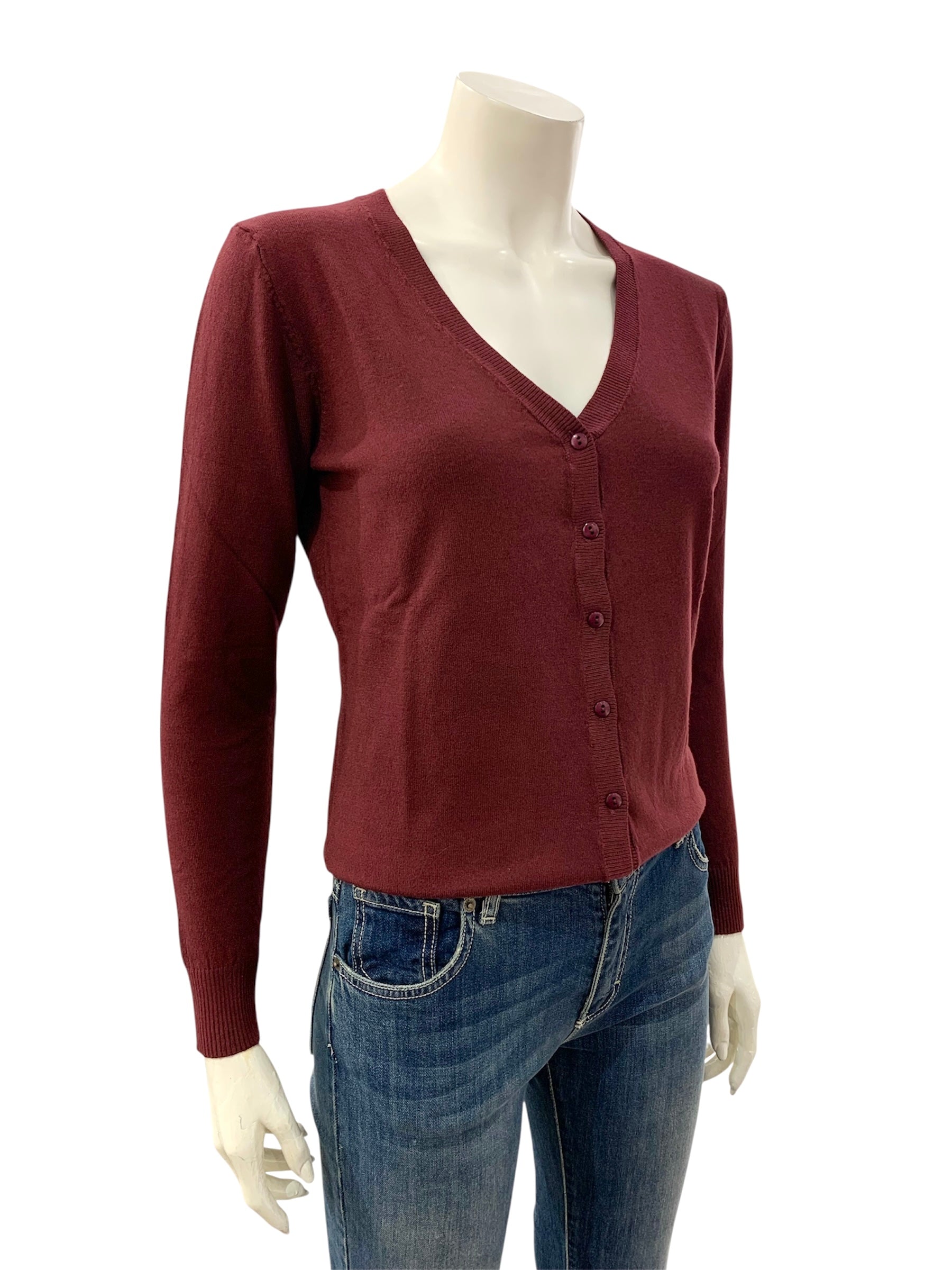 CARDIGAN BOTTONI BORDEAUX