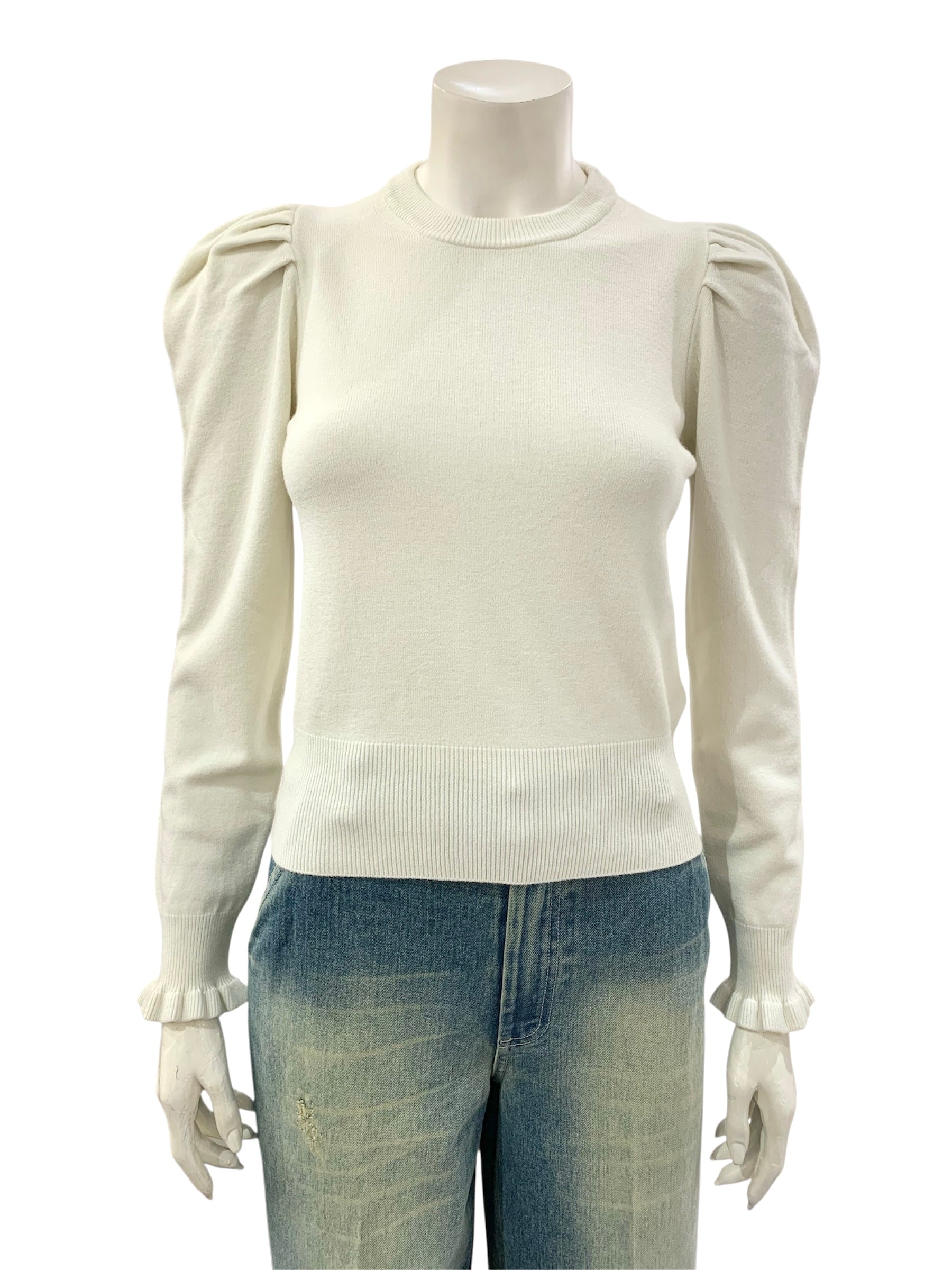 MAGLIA MANICA ROUCHES PANNA