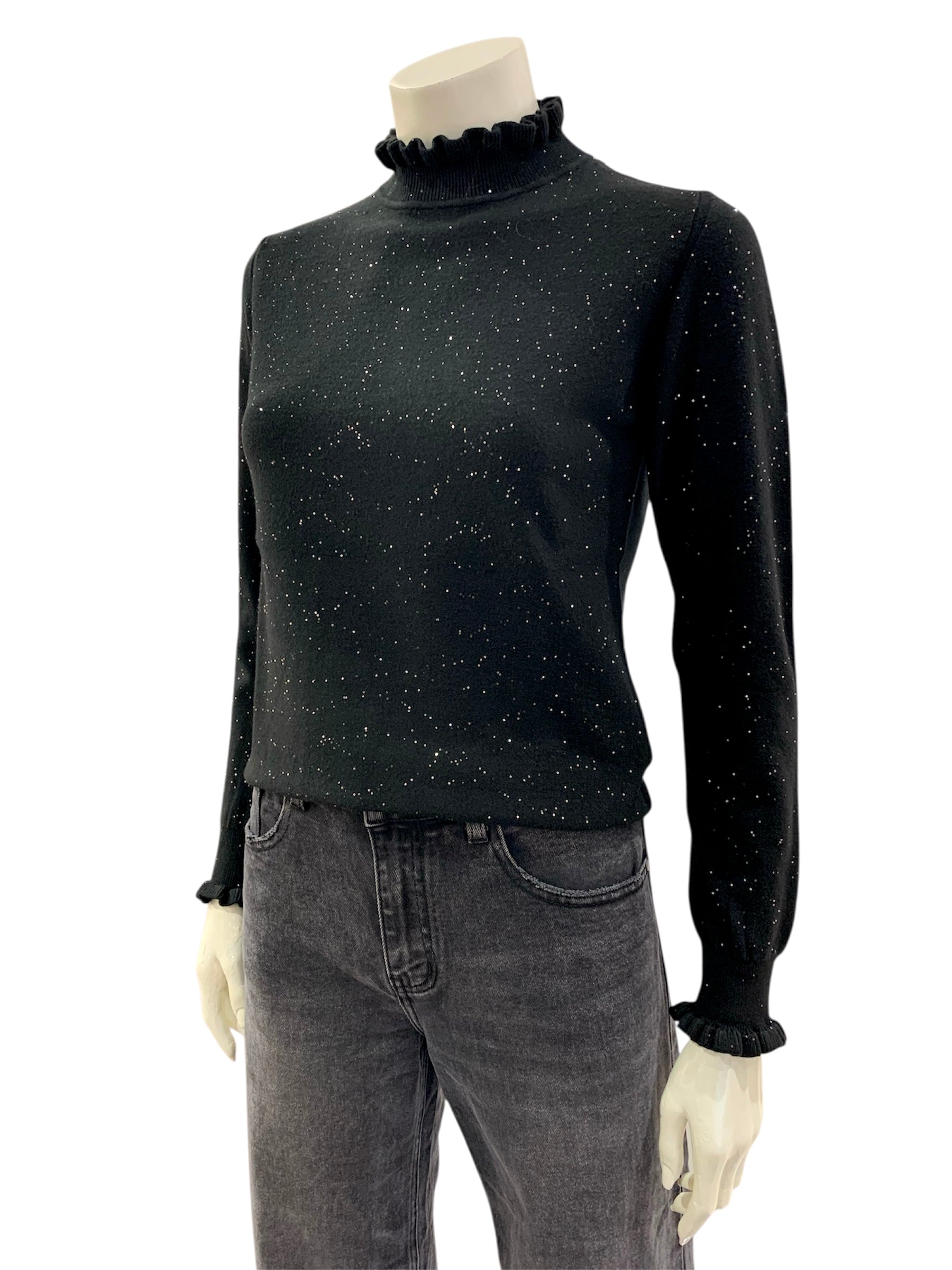 MAGLIA MICROPAILLETTES NERA